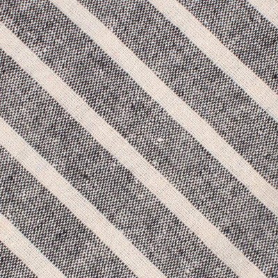 Adana Black Chalk Stripe Linen Diamond Bow Tie - Image 2