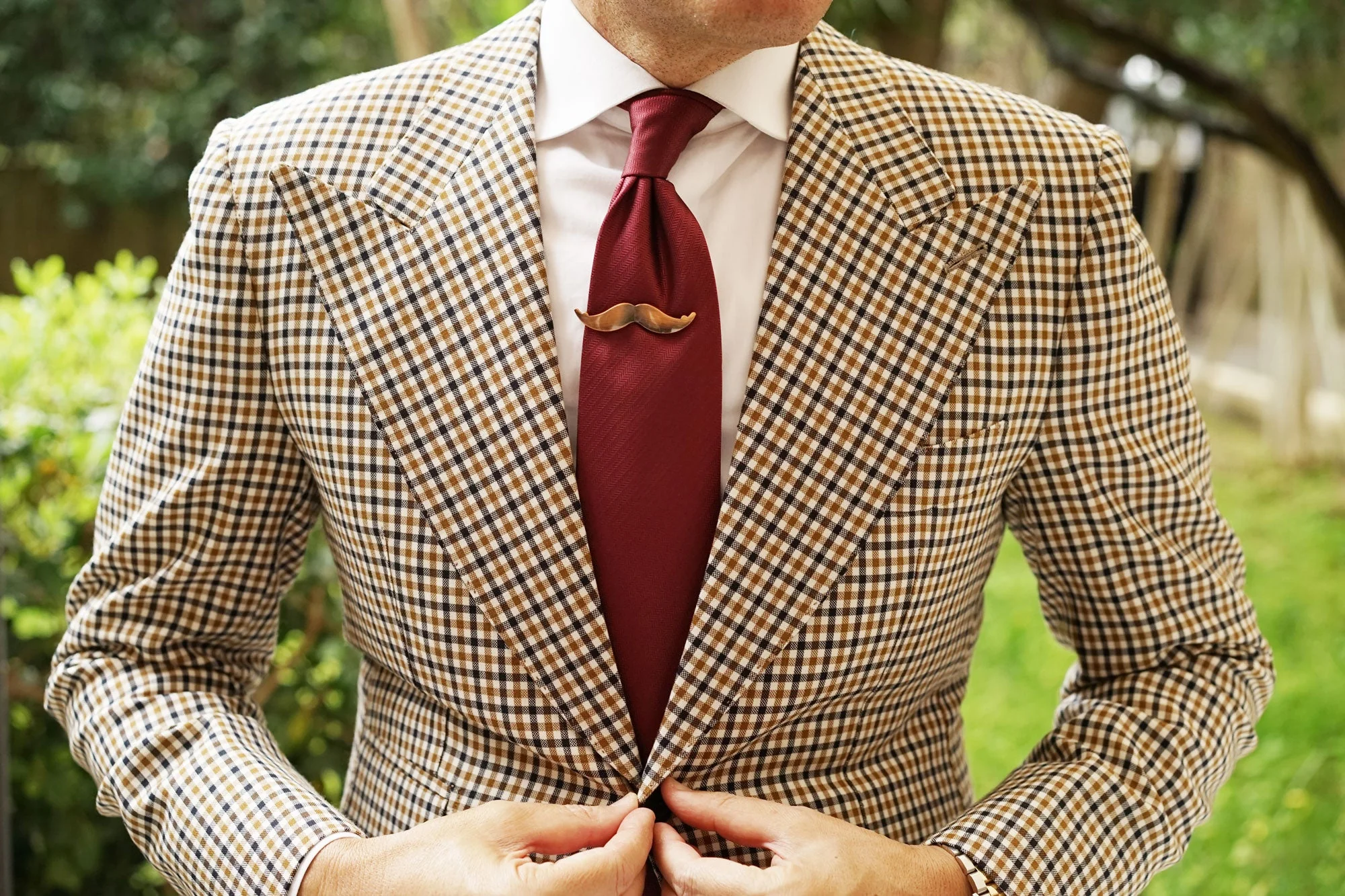 Antique Red Moustache Tie Bar - Image 3