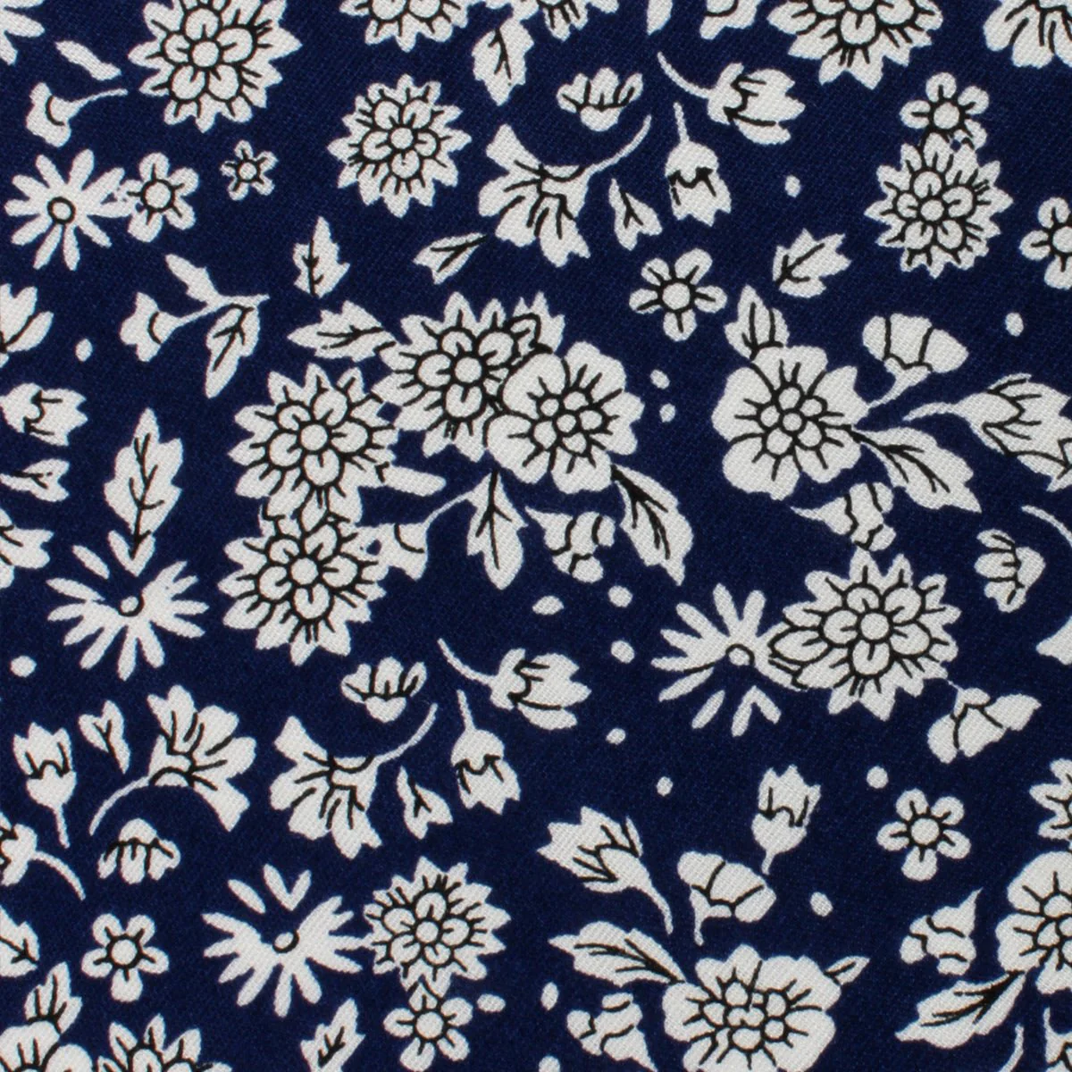 Aomori Navy Blue White Floral Bow Tie - Image 2