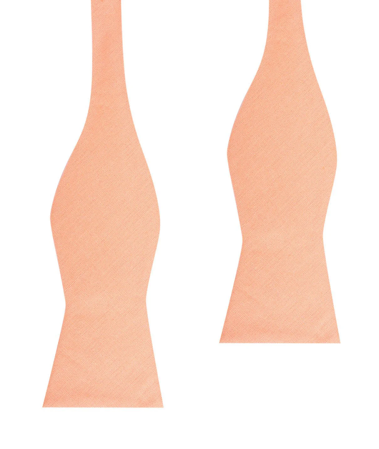 Apricot Peach Slub Linen Self Tie Bow Tie