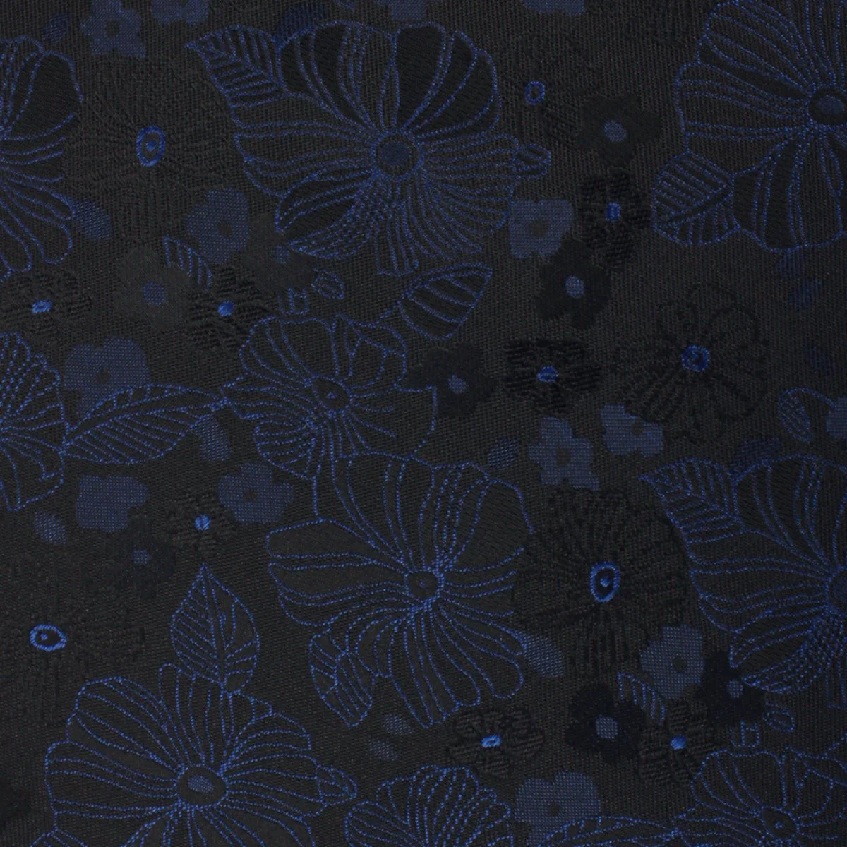 Asagao Midnight Blue-Black Floral Pocket Square - Image 2