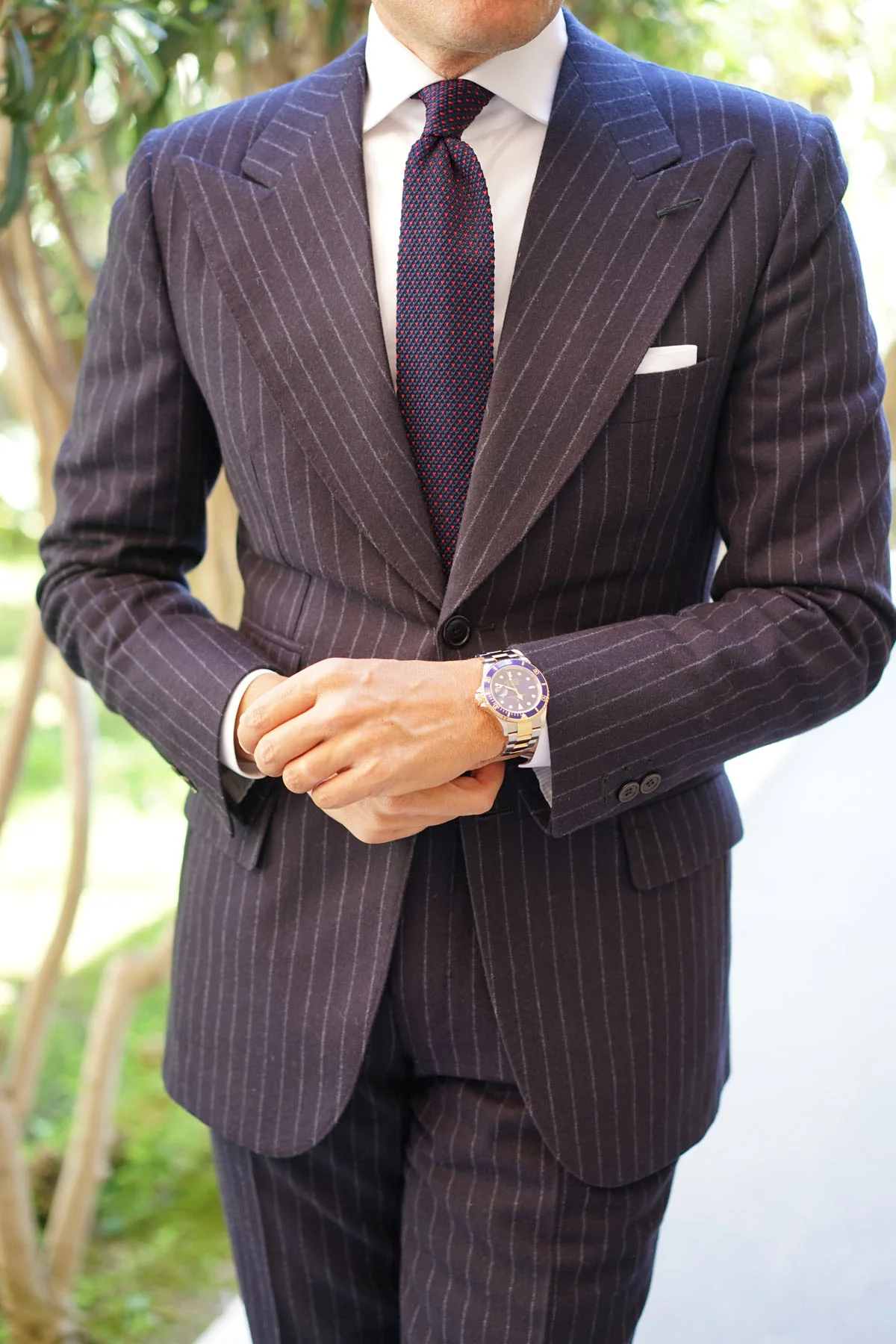 Azure Speckled Knitted Tie - Image 9
