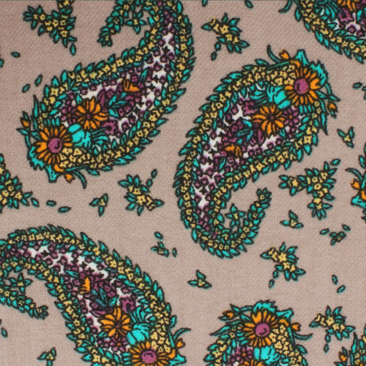 Bay of Kotor Light Brown Paisley Kids Bow Tie - Image 2