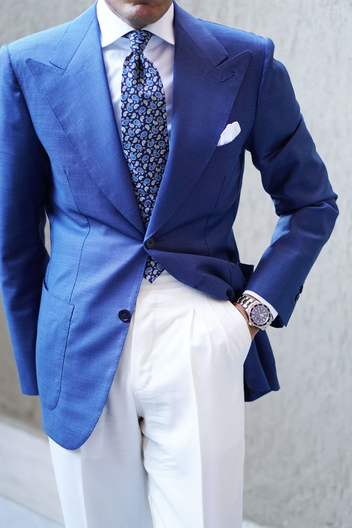 Beirut Blue Paisley Necktie - Image 6