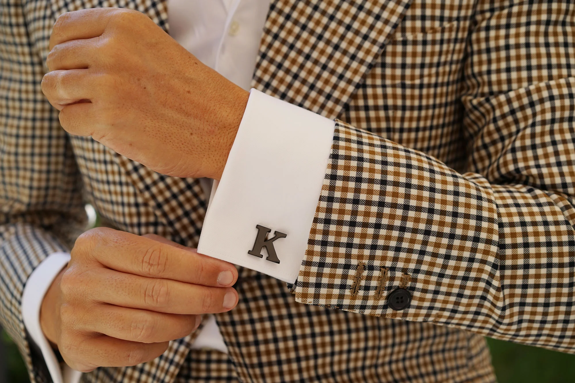 Black And Gold Letter K Cufflinks - Image 7