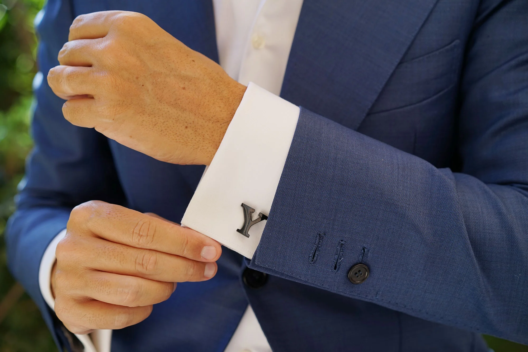 Black And Gold Letter Y Cufflinks - Image 9