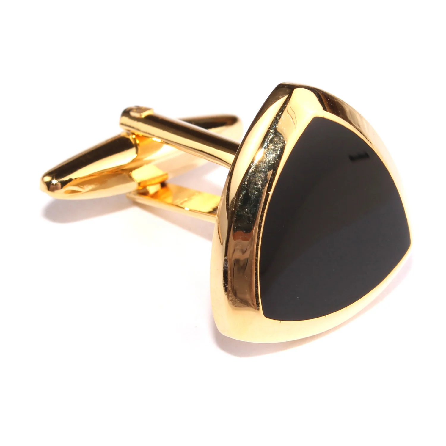 Black and Gold Shield Cufflinks - Image 3