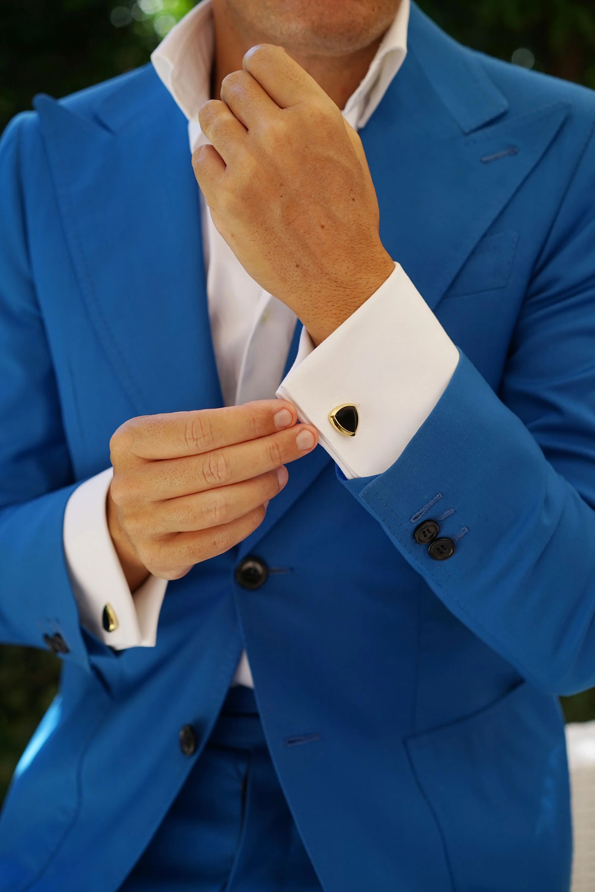 Black and Gold Shield Cufflinks - Image 6