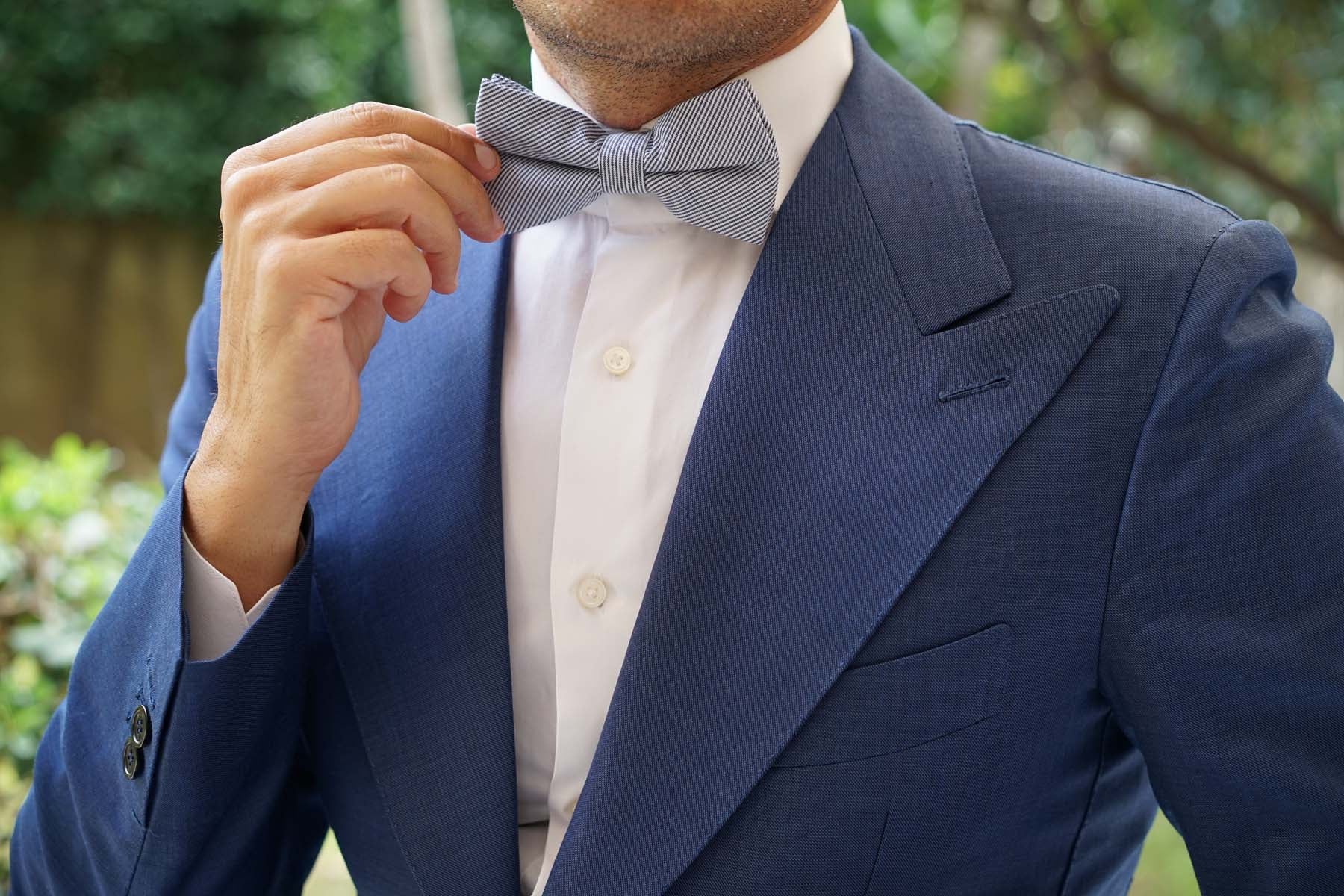 French Pinstripe Cotton Bow Tie - Image 5