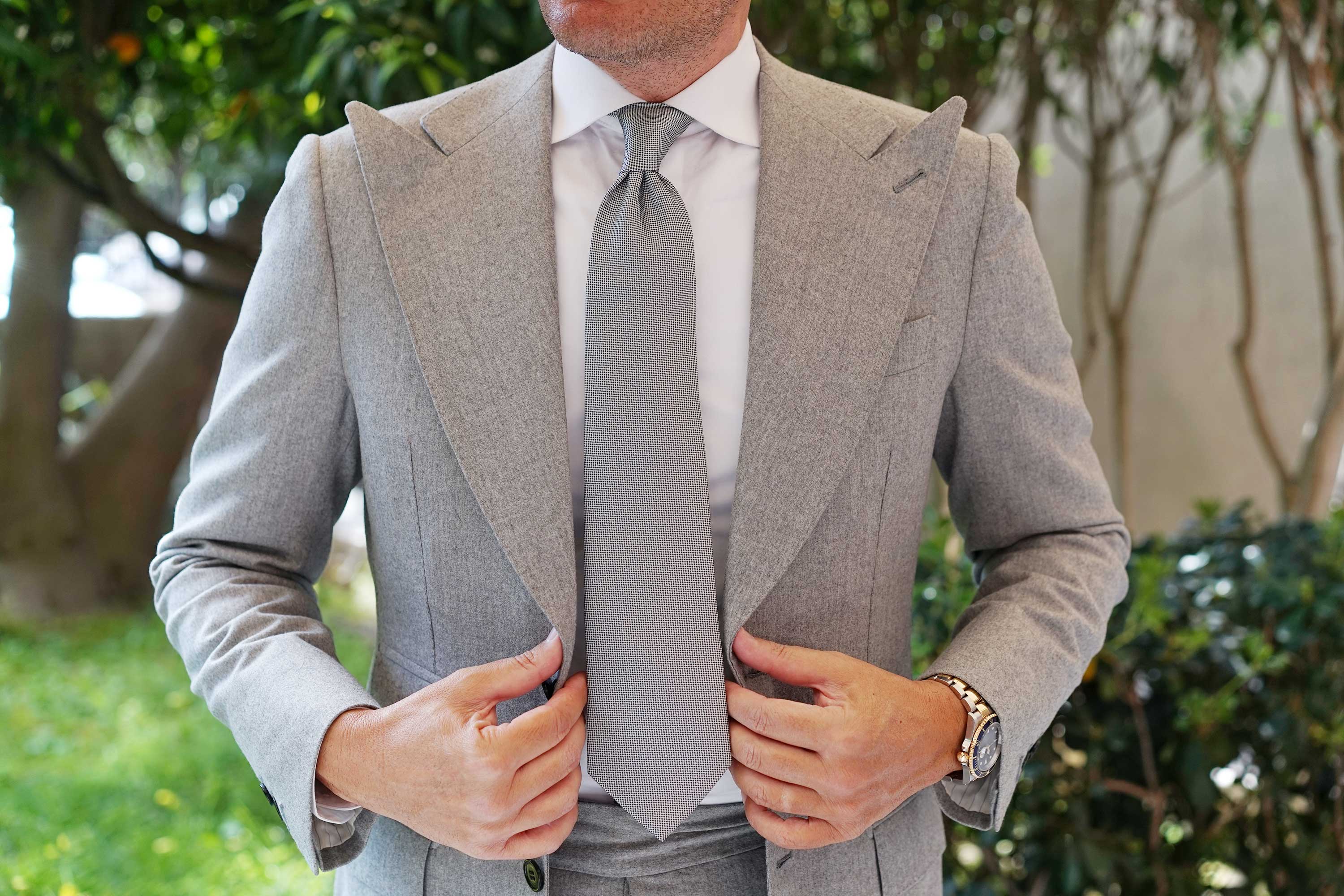 Black and White Small Dots Tie - Image 13
