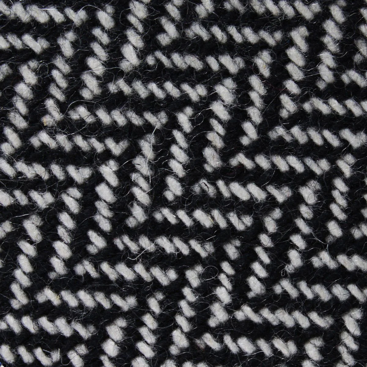 Black Chevron Wool Diamond Self Bow Tie - Image 3
