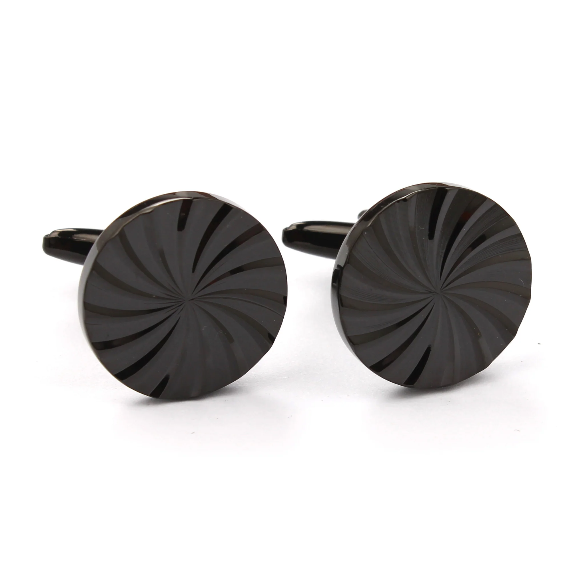 Black Circle Cufflinks - Image 2