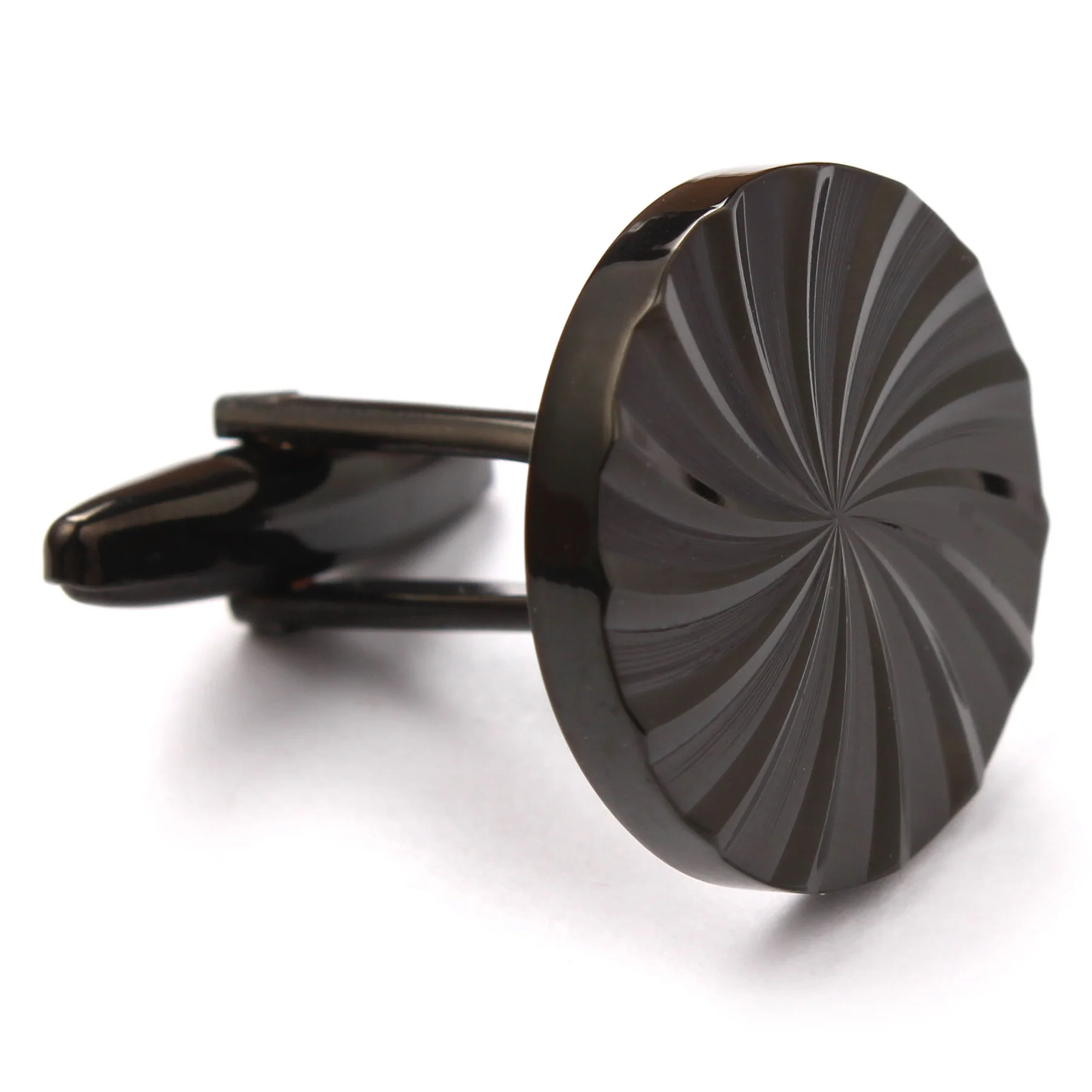 Black Circle Cufflinks - Image 3