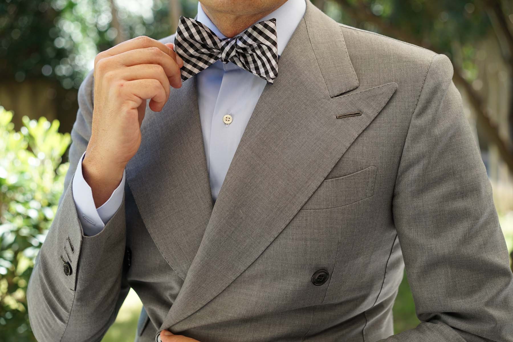 Black Gingham Self Tie Self Tie - Image 6