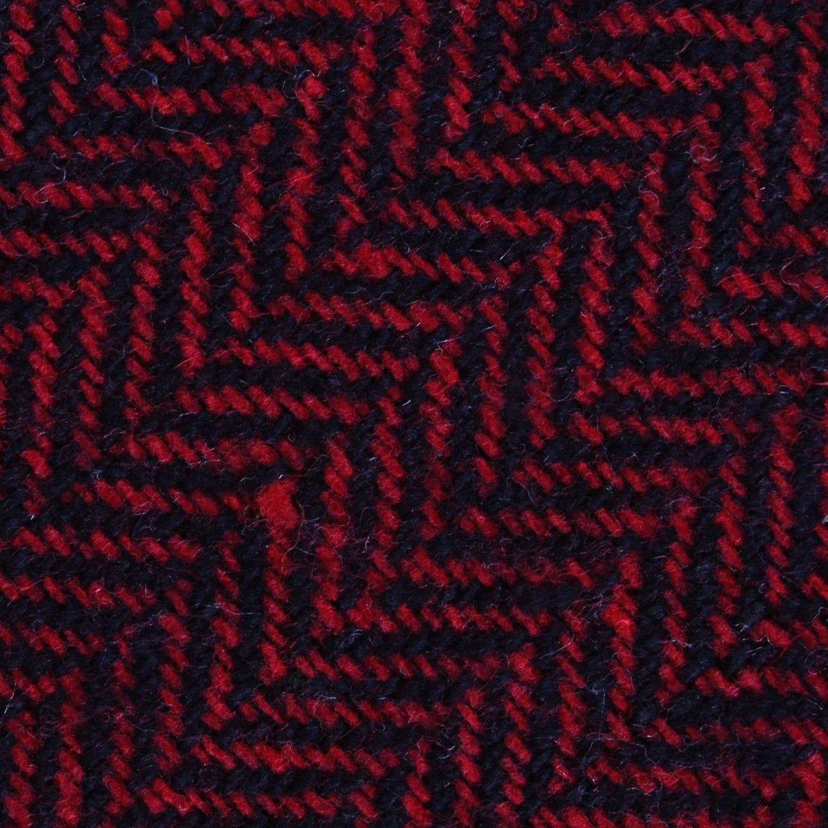 Black & Red Herringbone Wool Diamond Bow Tie - Image 2