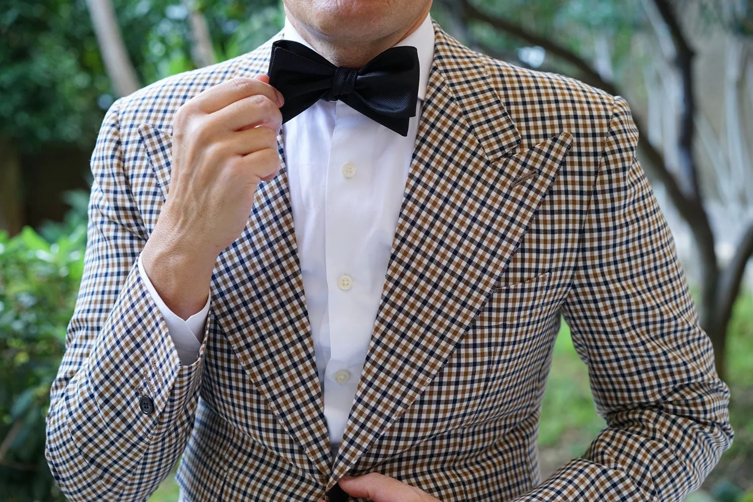 Black Twill Self Bow Tie - Image 6