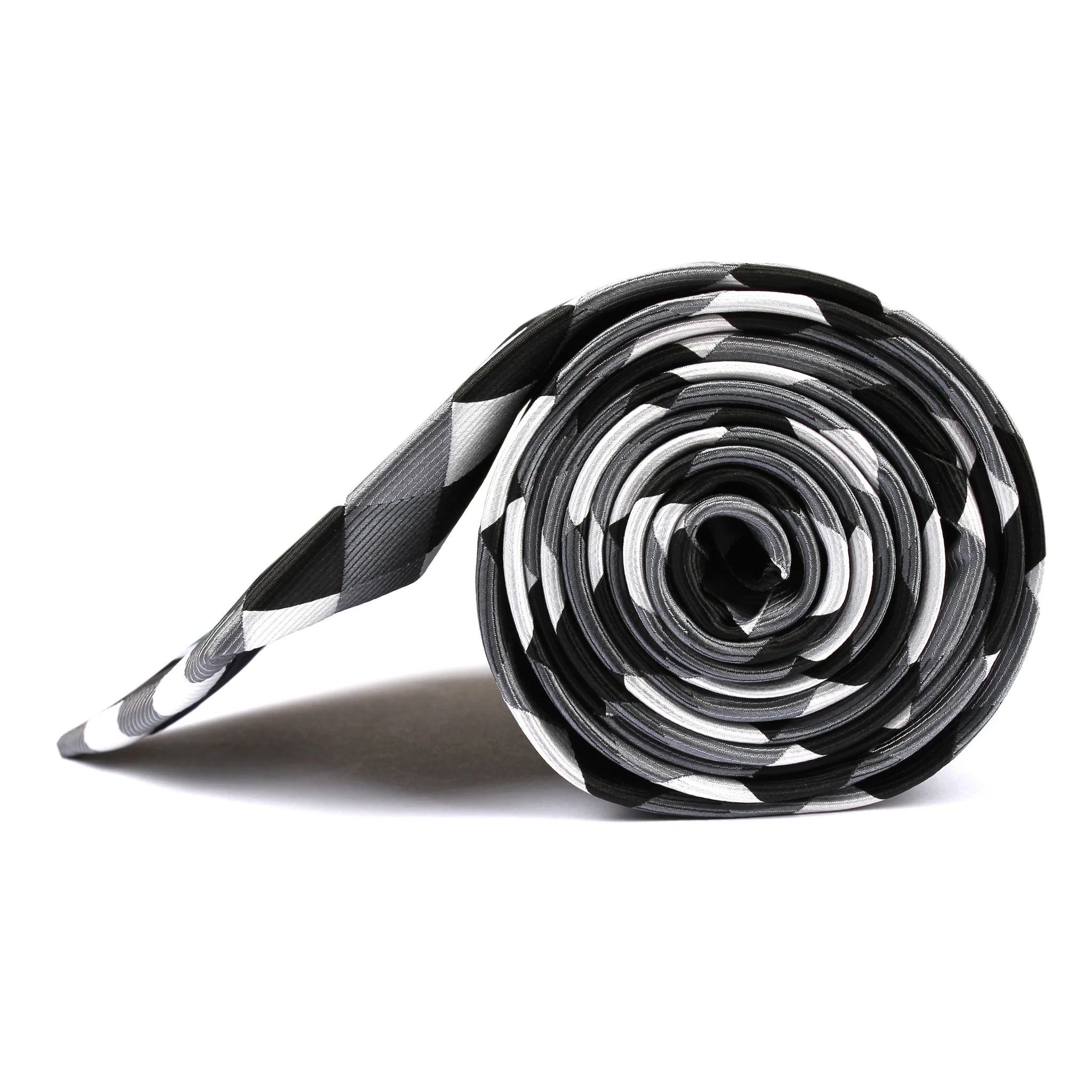 Black White Grey Checkered Tie - Image 4