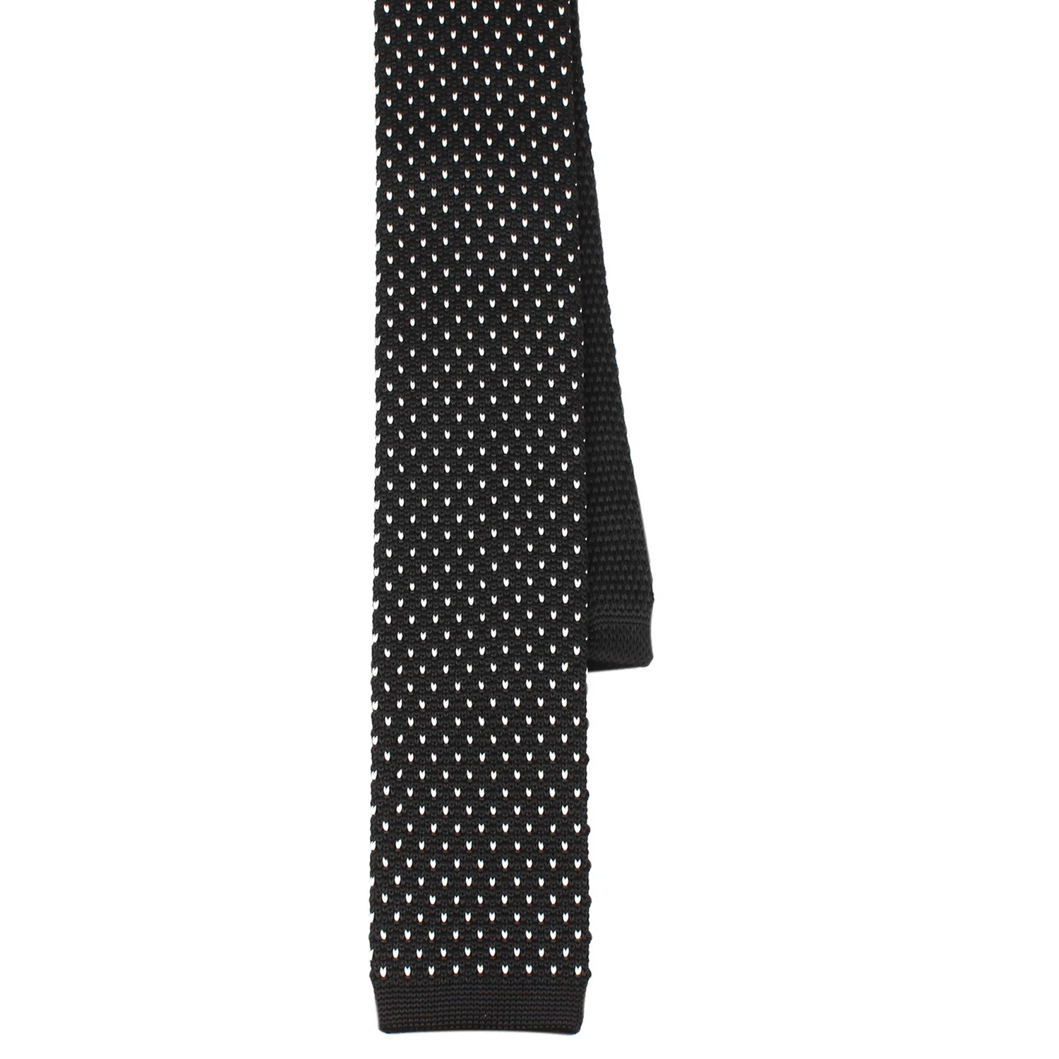 Black & White Pattern Knitted Tie - Image 6