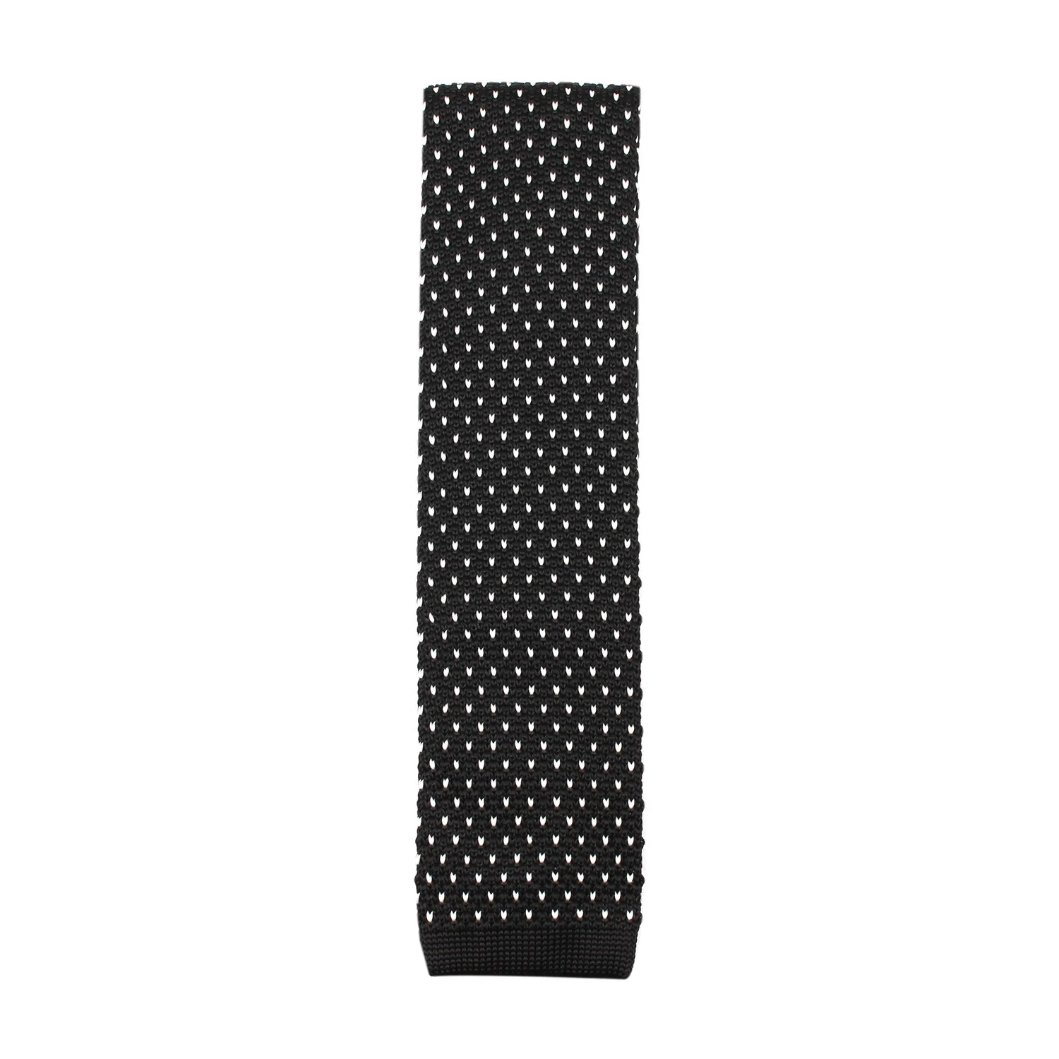 Black & White Pattern Knitted Tie - Image 7