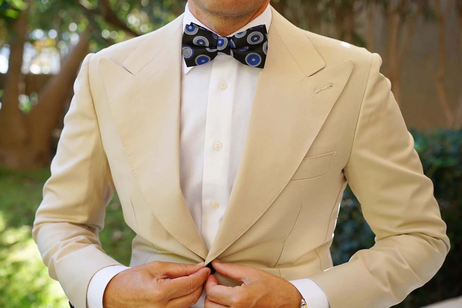 Black with Blue Circle - Bow Tie - Image 6