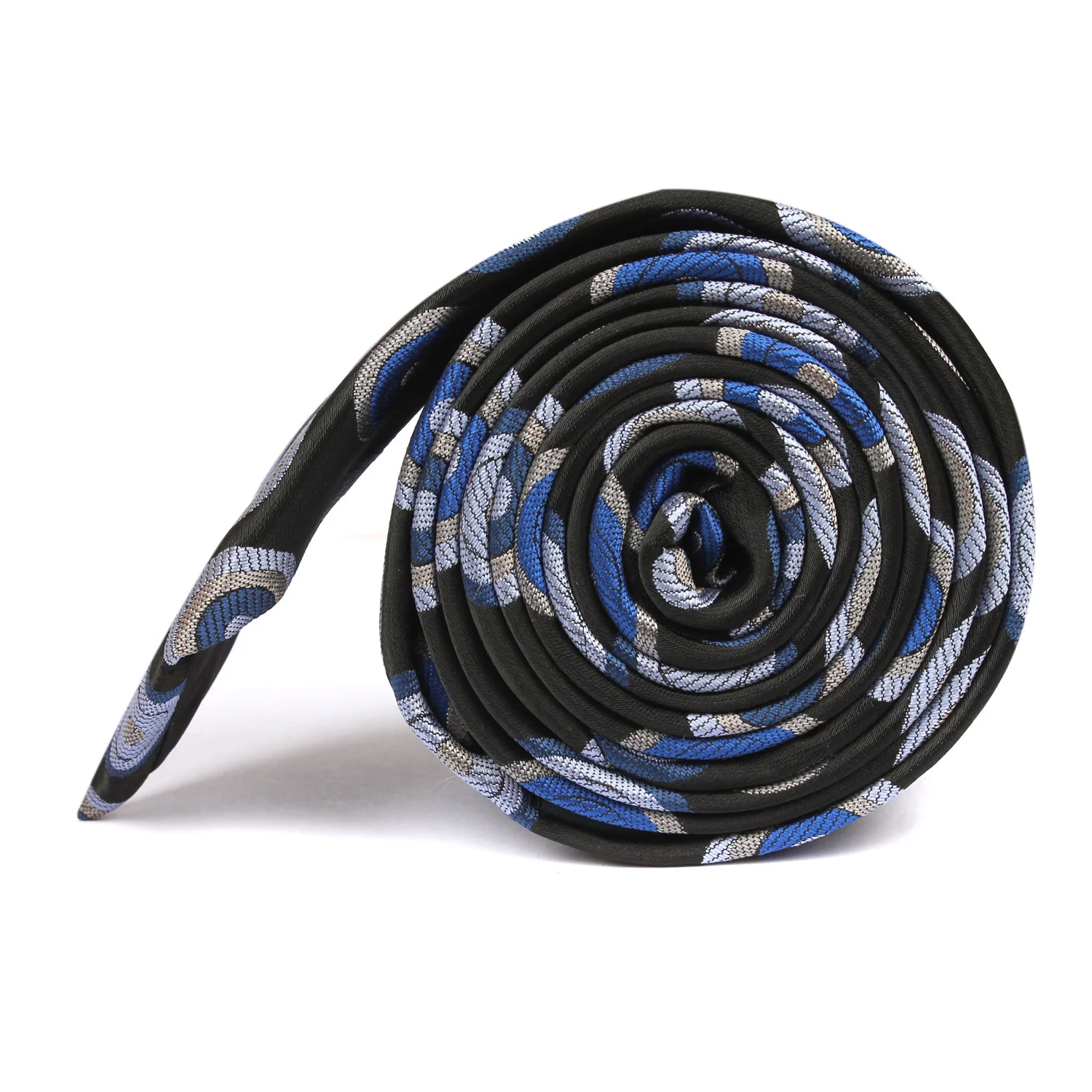 Black with Blue Circle - Skinny Tie - Image 3