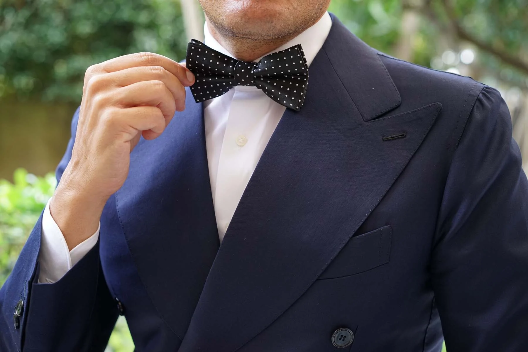 Black with Small White Polka Dots - Bow Tie - Image 10