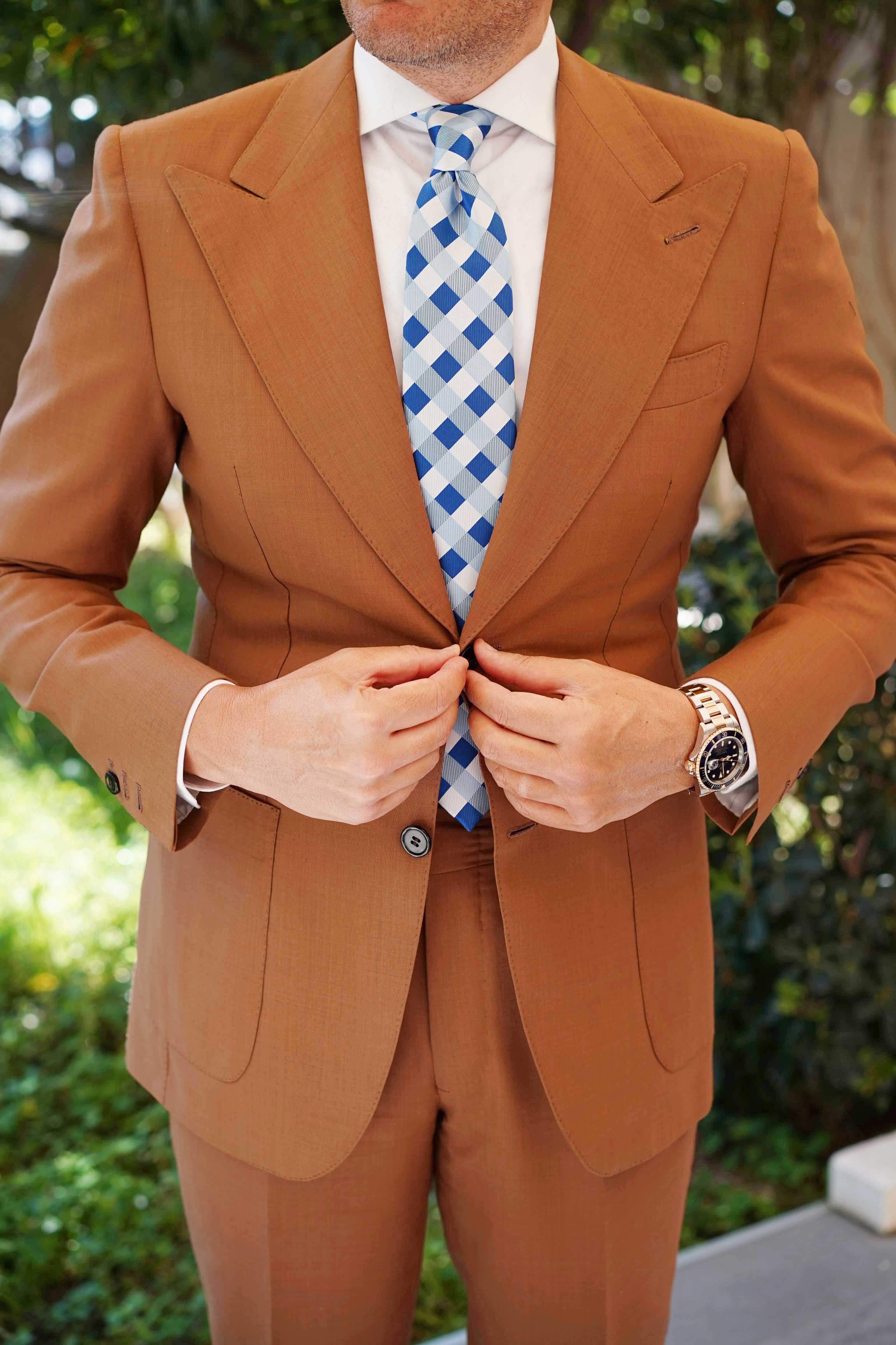 Blue Checkered Tie - Image 11