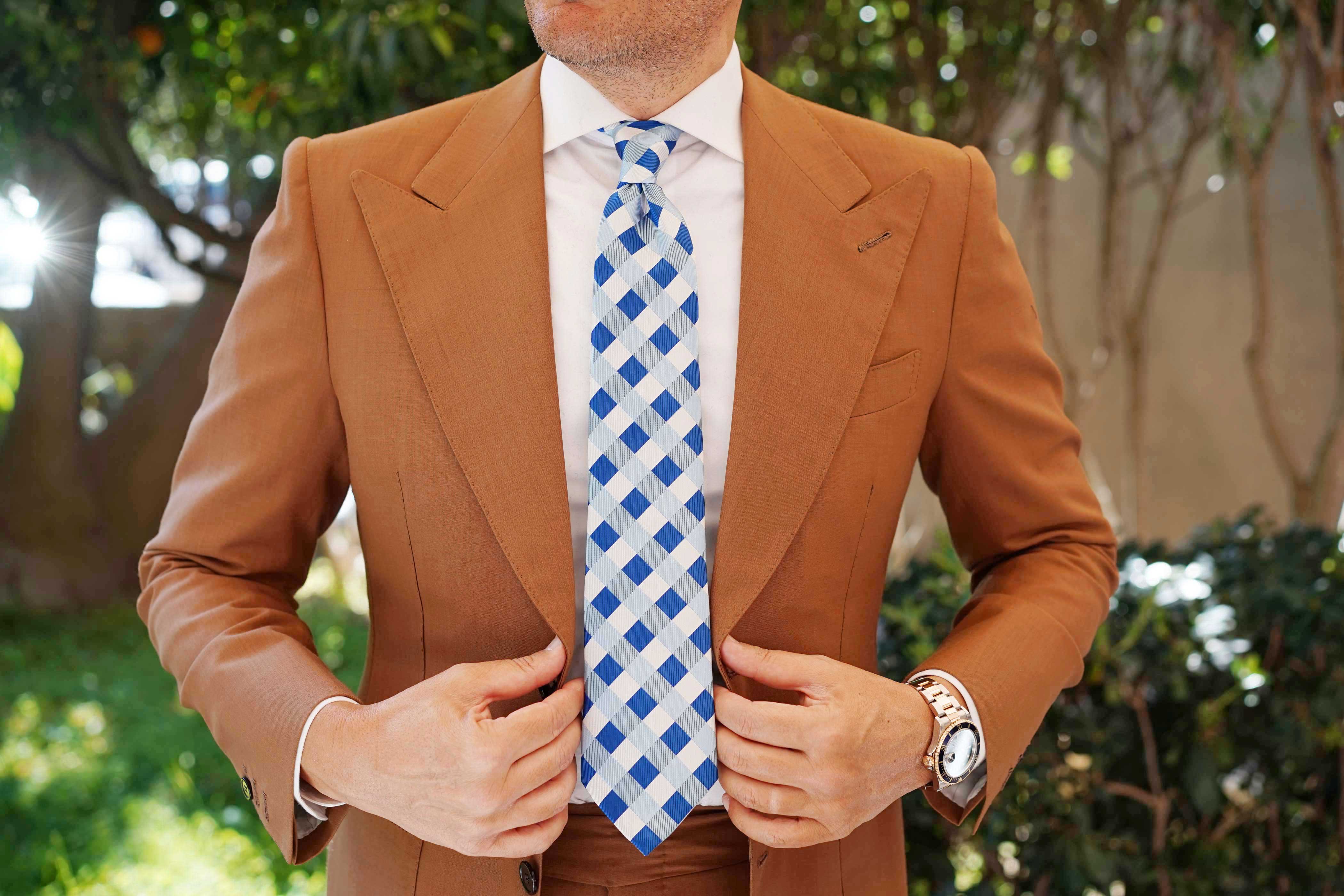 Blue Checkered Tie - Image 9