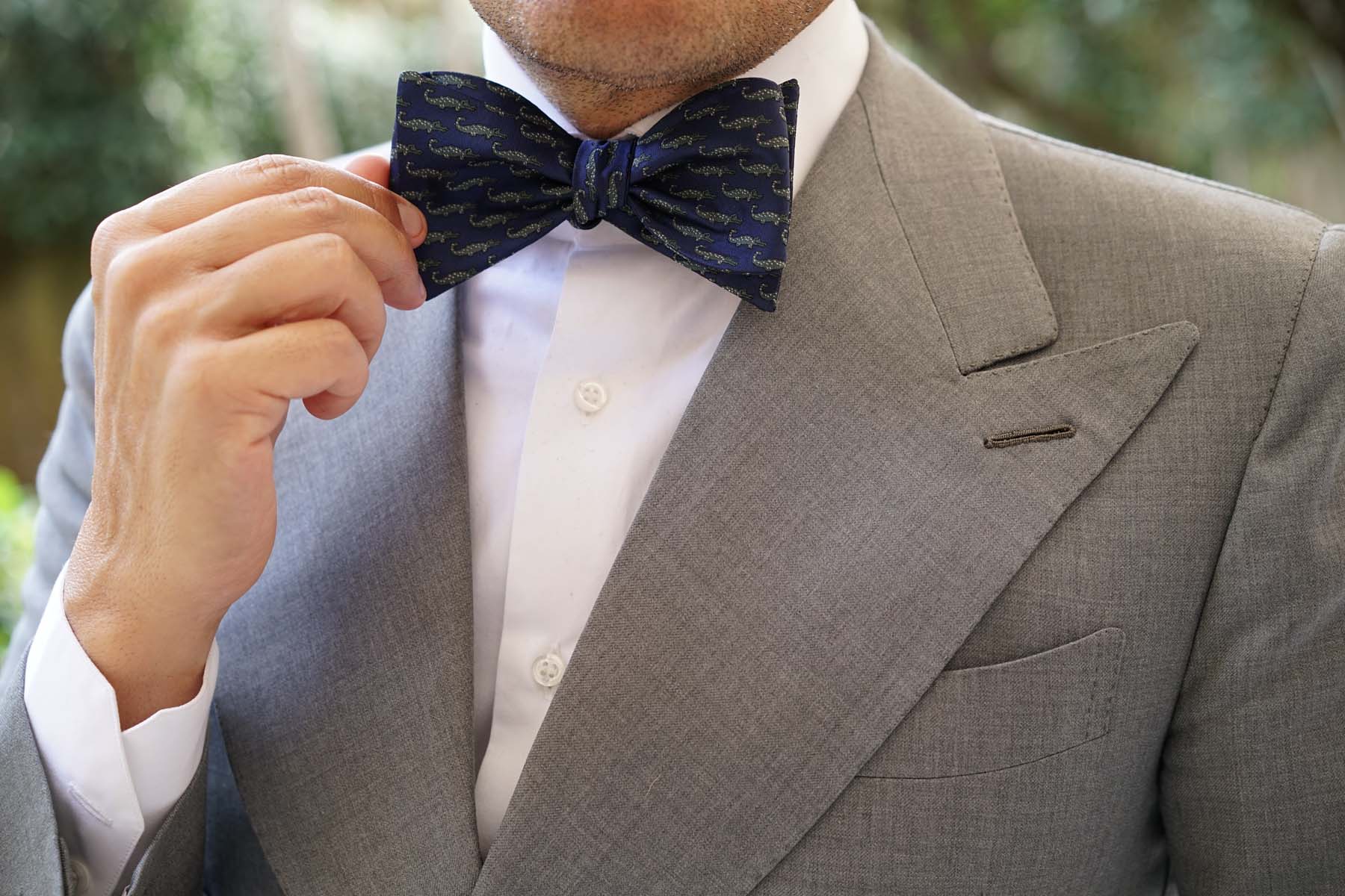 Blue Crocodile Dundee Self Bow Tie - Image 7