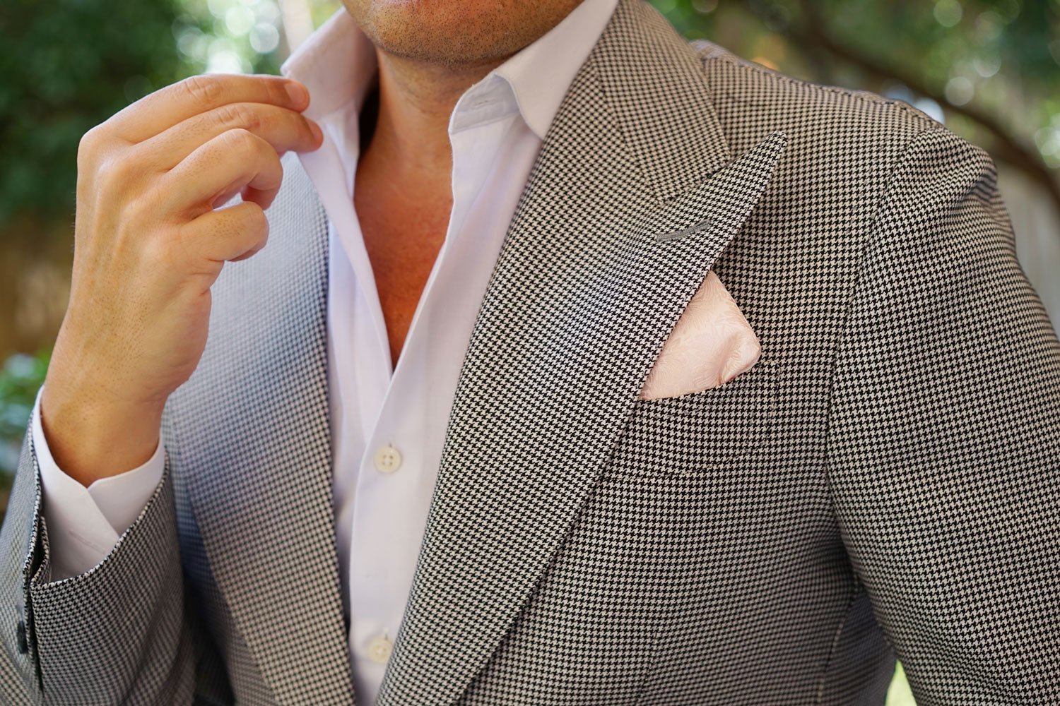 Blush Pink Daisy Flowers Floral Pocket Square - Image 8