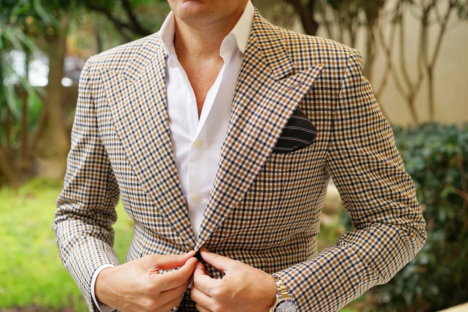 Boston Black Striped Pocket Square - Image 3