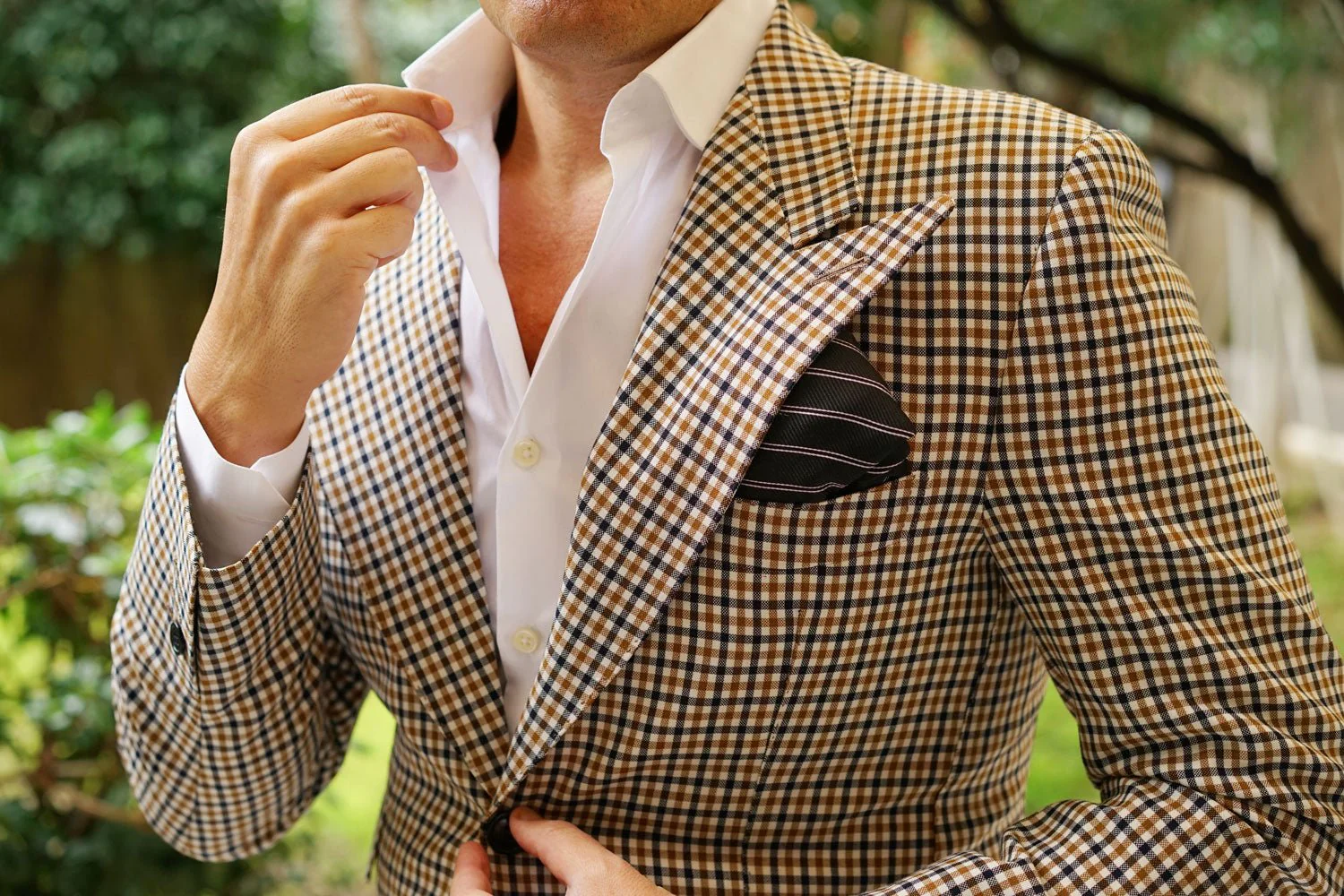 Boston Black Striped Pocket Square - Image 7