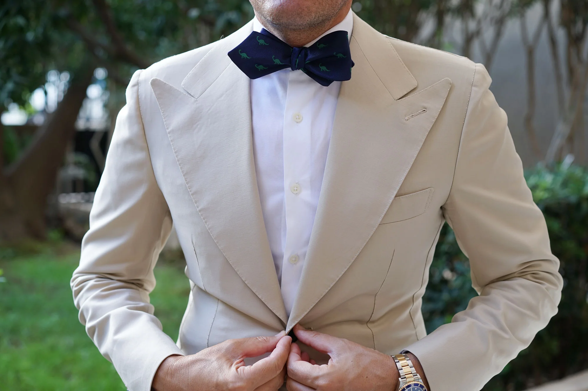 Brontosaurus Dinosaur Diamond Self Bow Tie - Image 4
