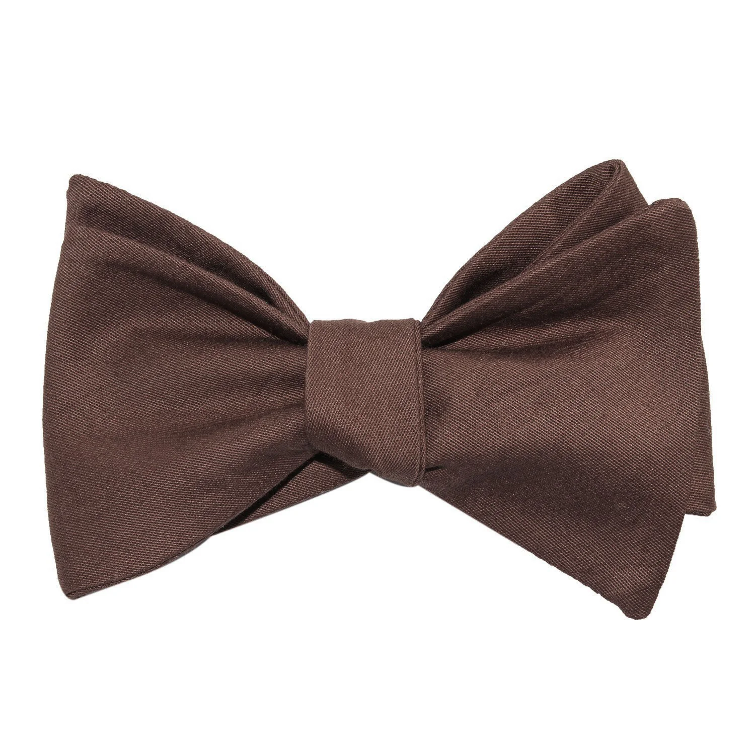 Brown Cotton Self Tie Bow Tie - Image 2