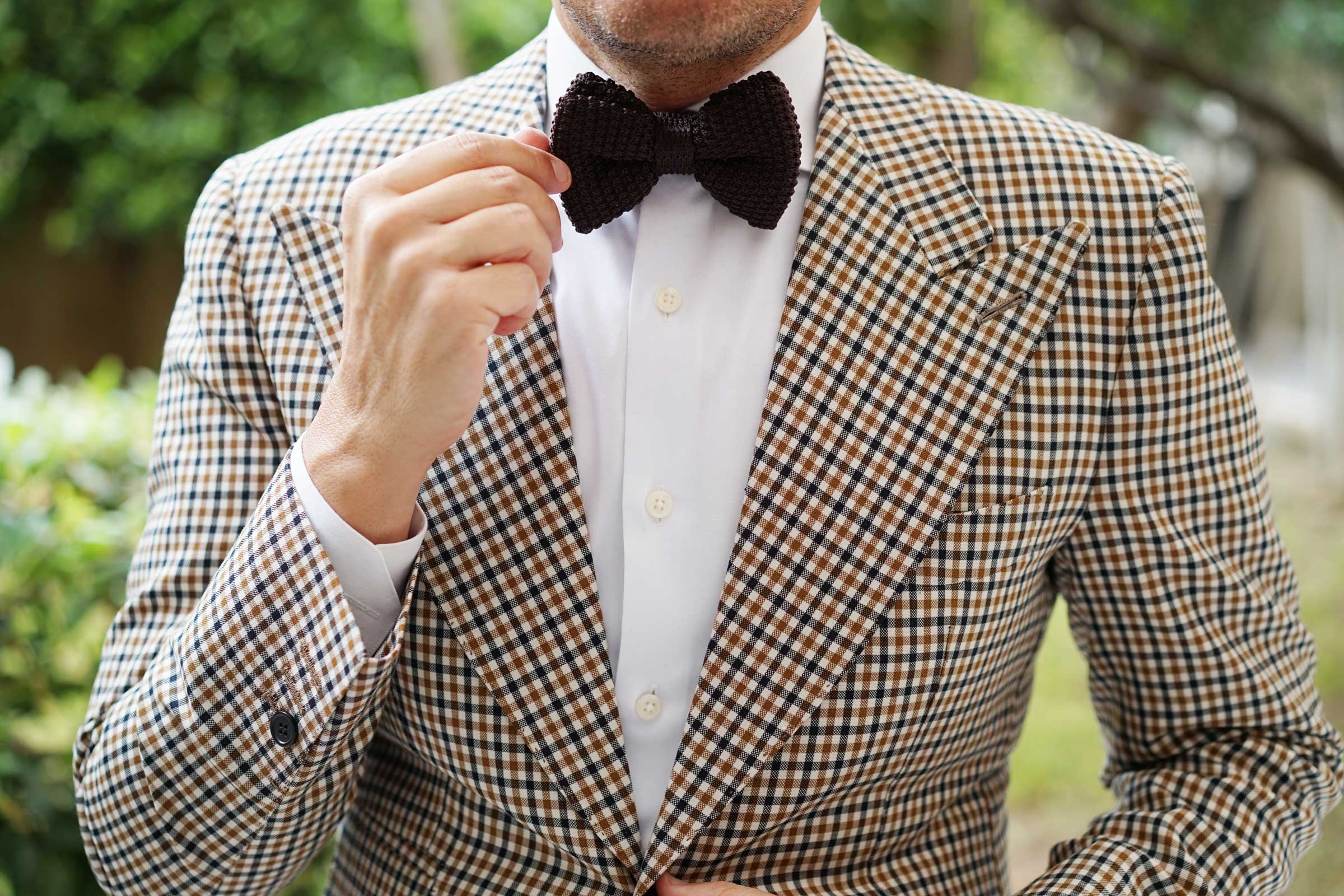 Brown Knitted Bow Tie - Image 7