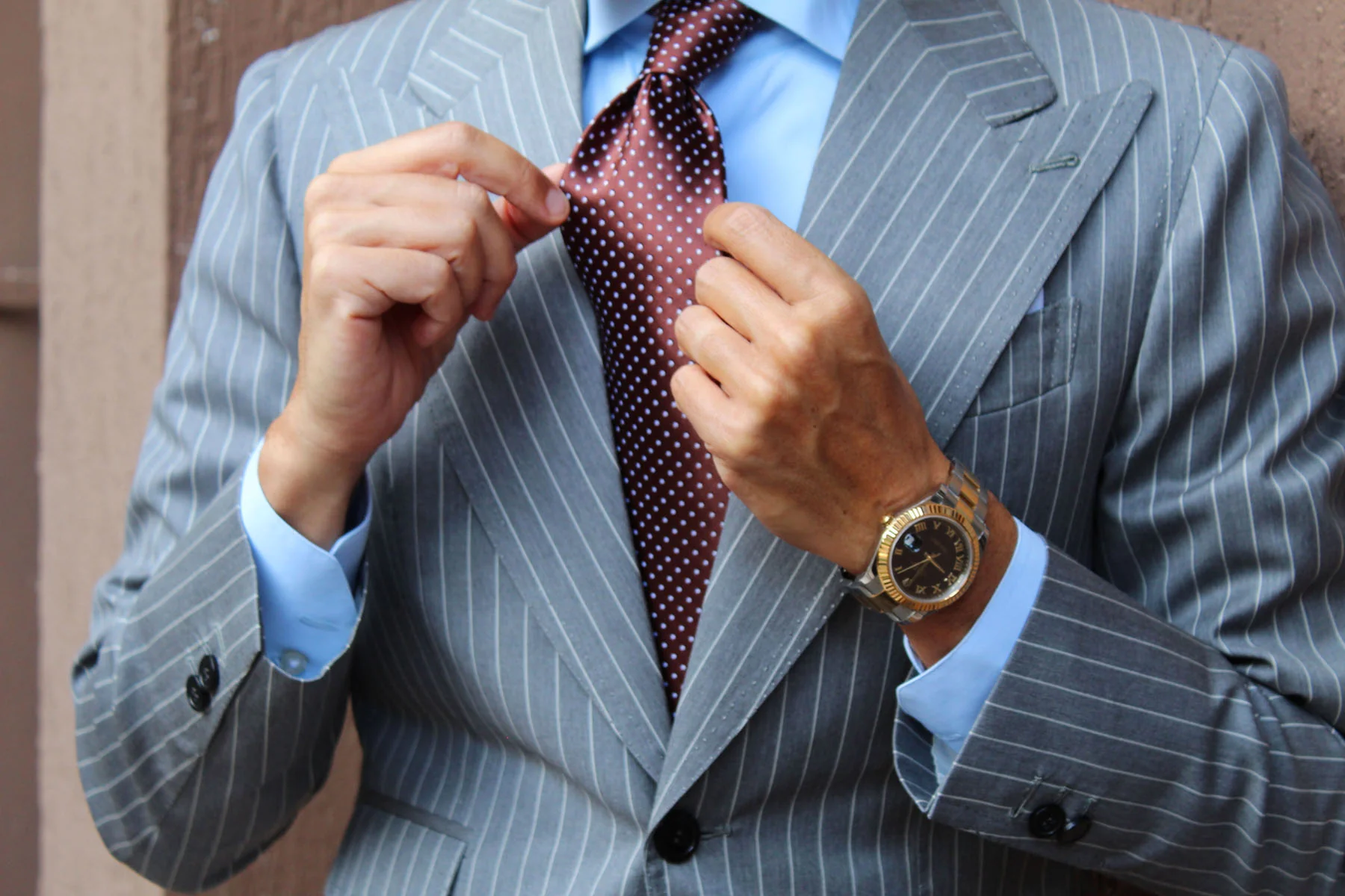 Brown Mini Polka Dots Necktie - Image 12