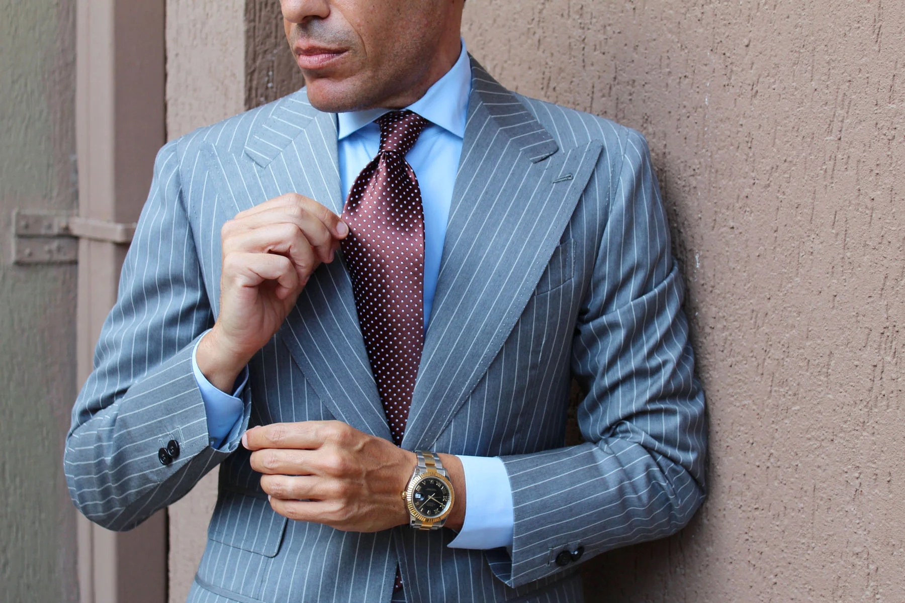 Brown Mini Polka Dots Necktie - Image 4