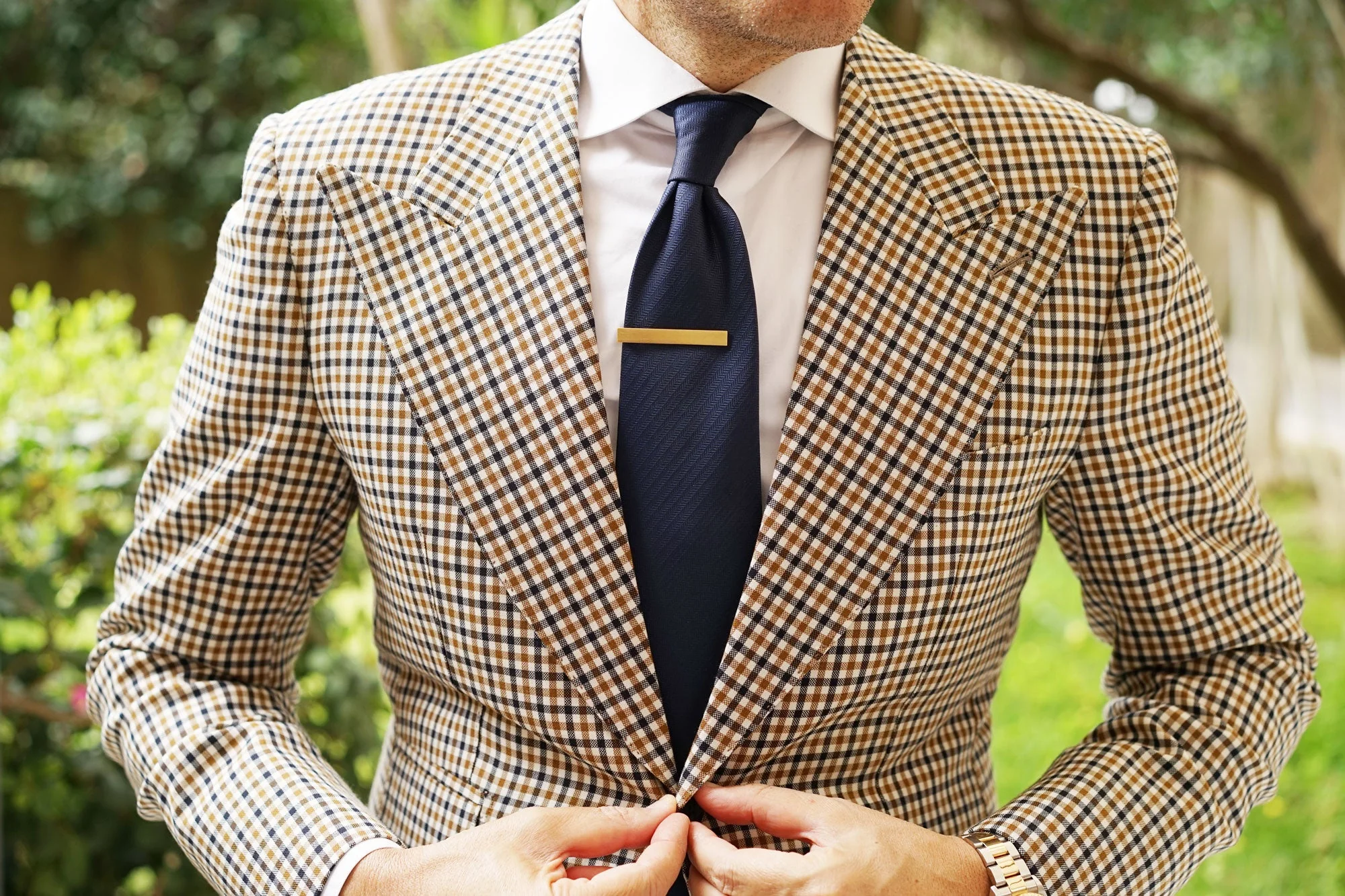 Brushed Gold Tie Bar - Image 4