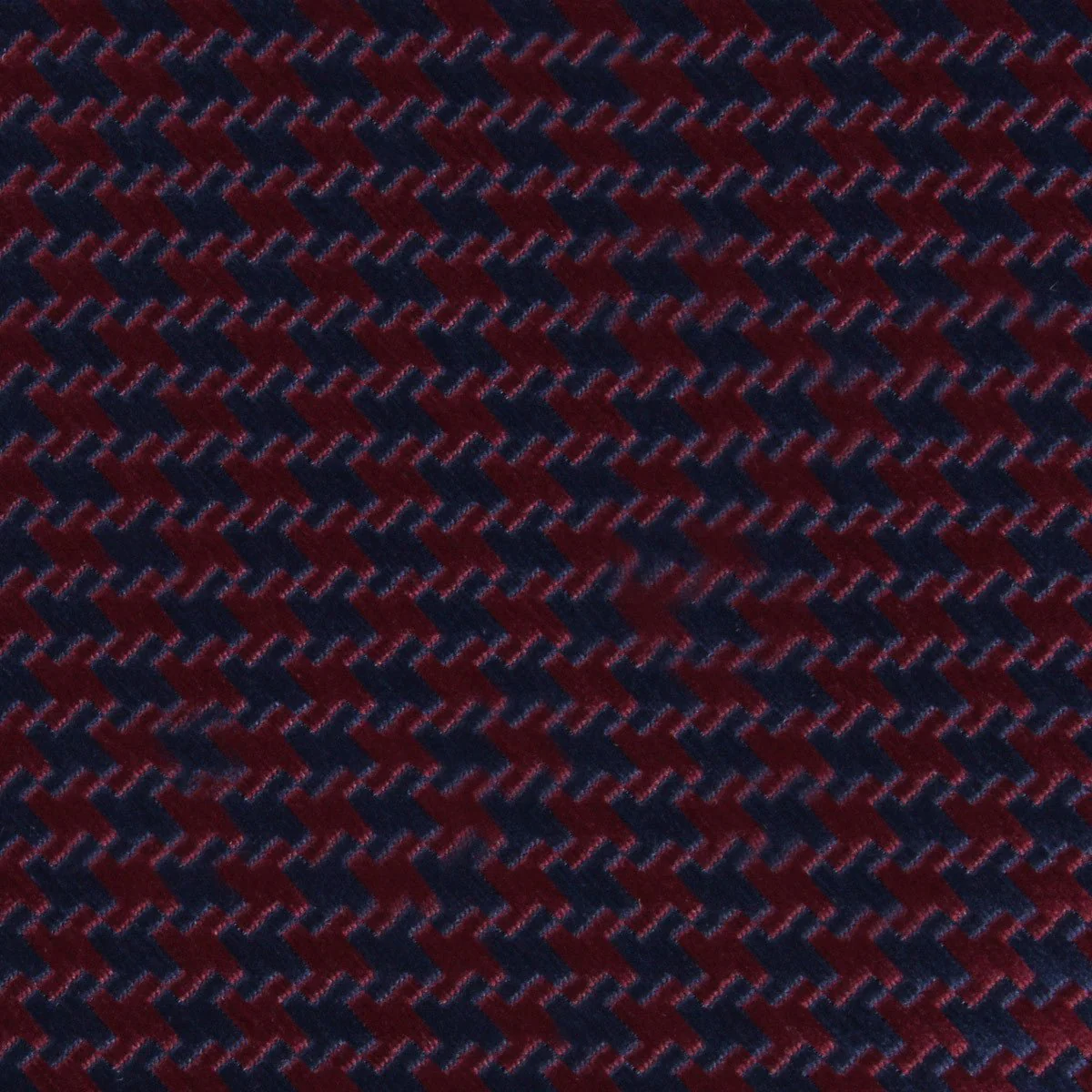 Burgundy Houndstooth Pocket Square - Image 2