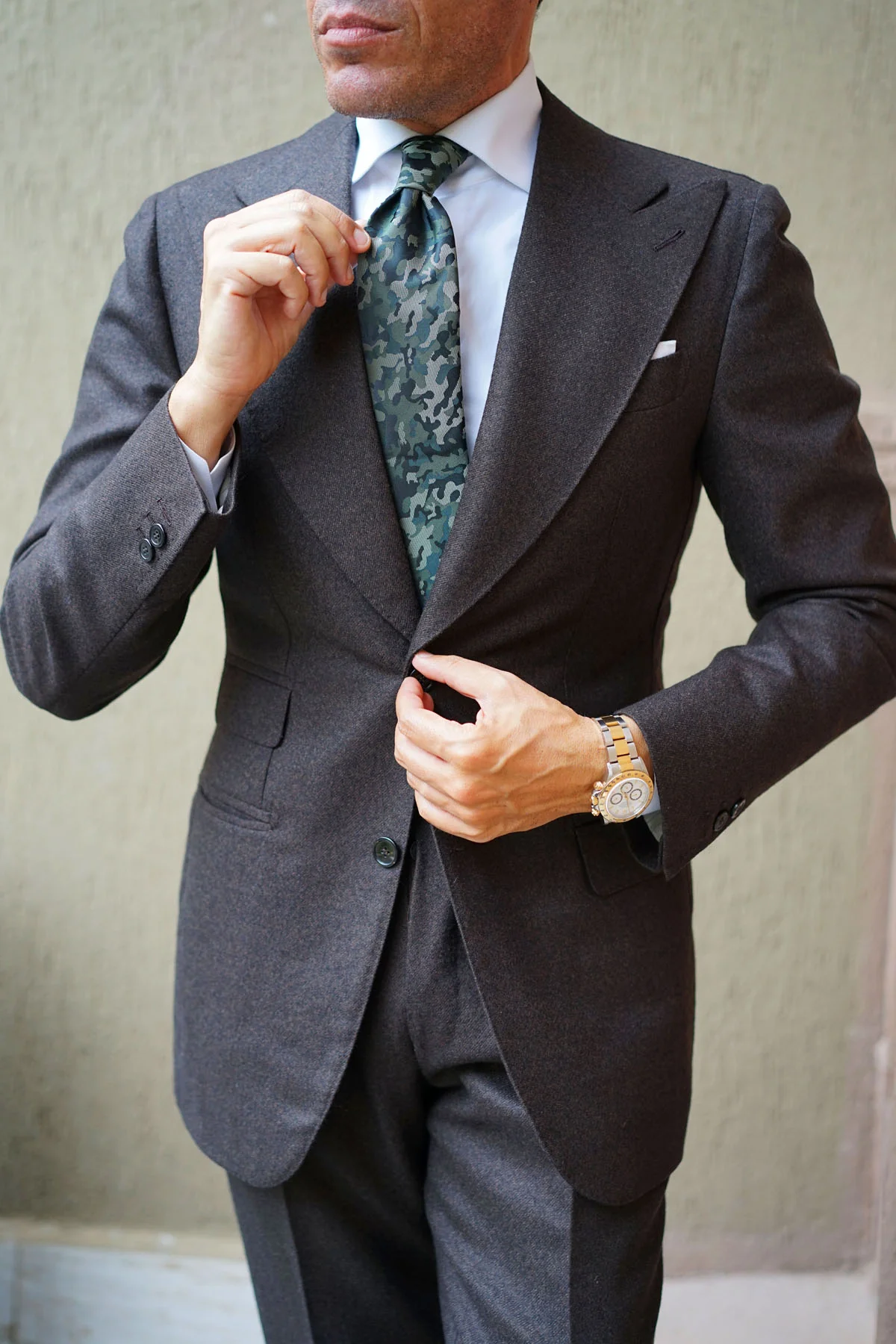 Camouflage Army Green Tie - Image 10