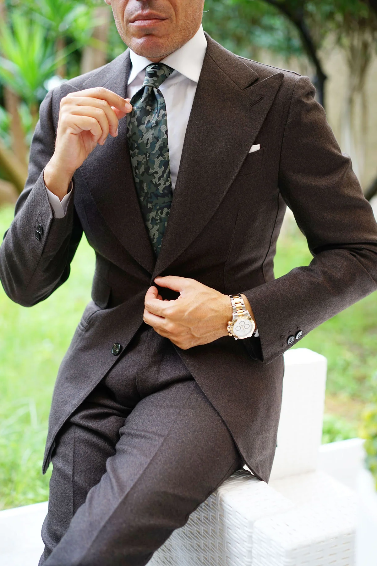 Camouflage Army Green Tie - Image 11