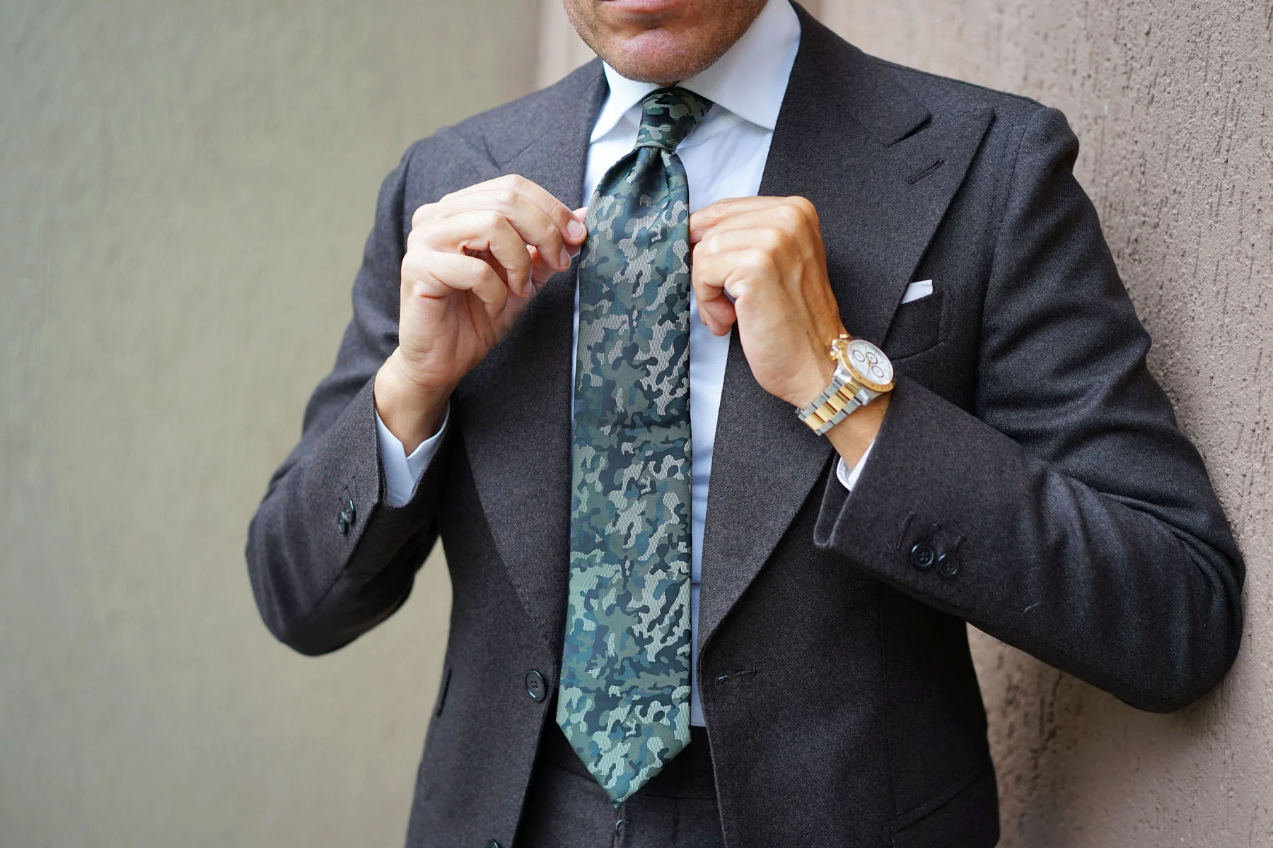 Camouflage Army Green Tie - Image 13