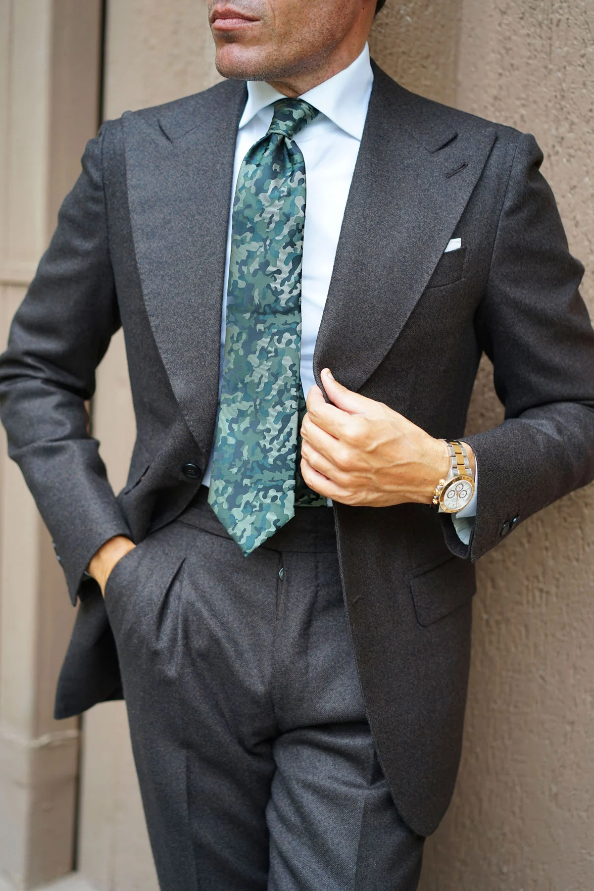Camouflage Army Green Tie - Image 14