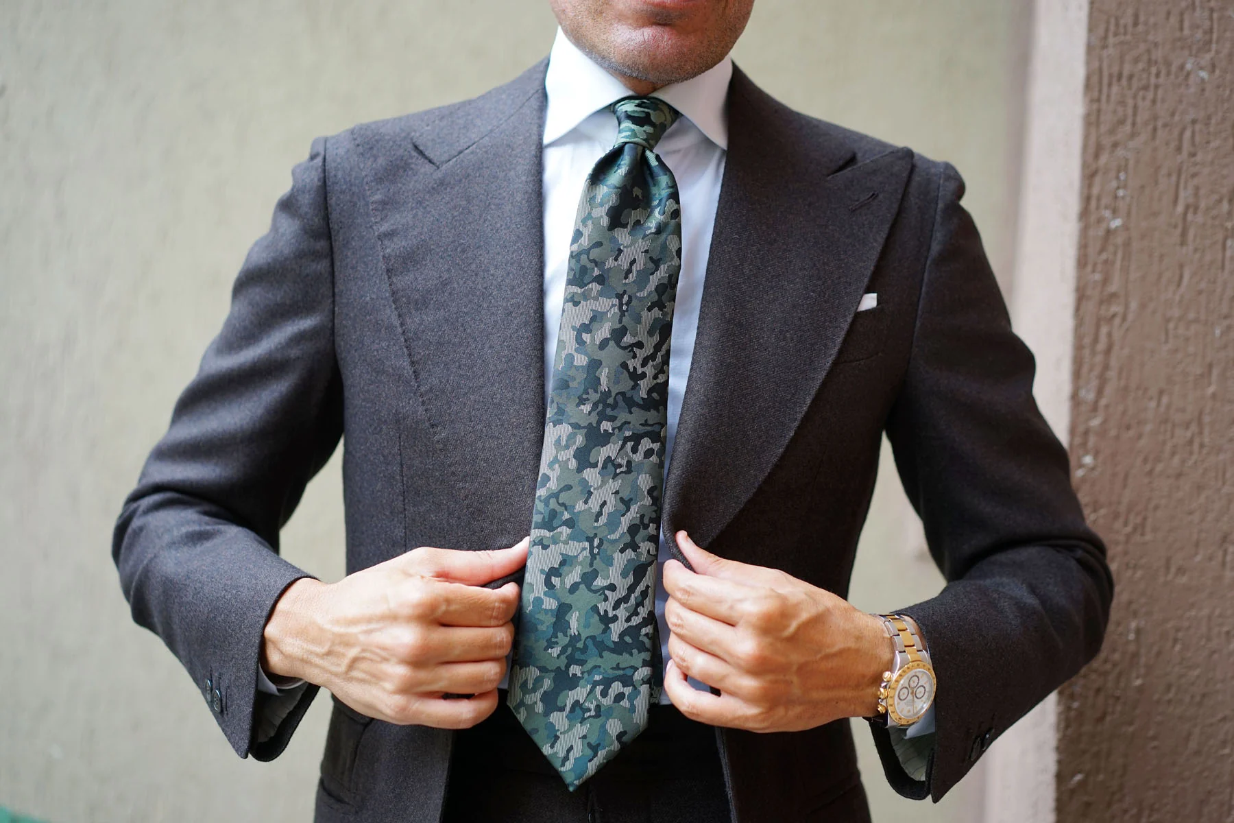 Camouflage Army Green Tie - Image 4