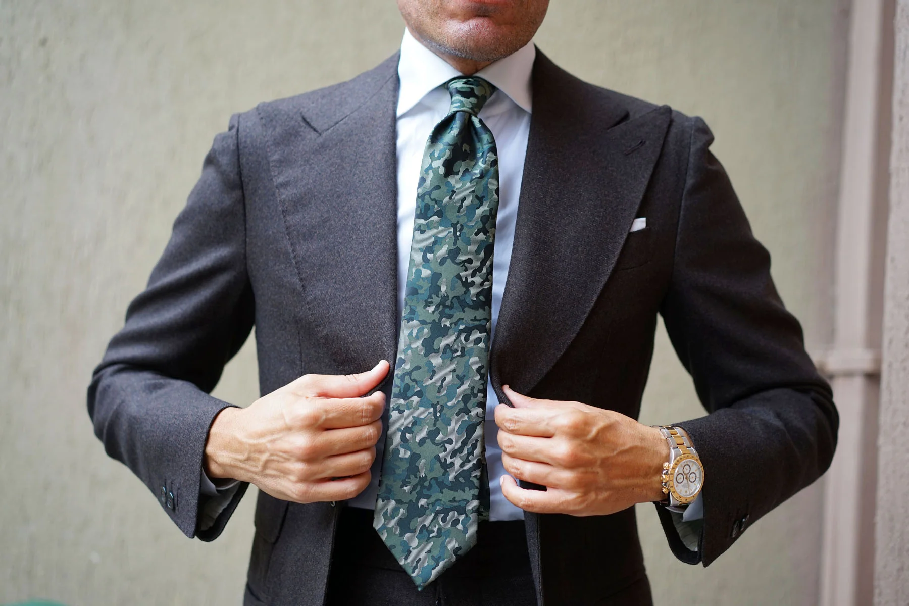 Camouflage Army Green Tie - Image 6
