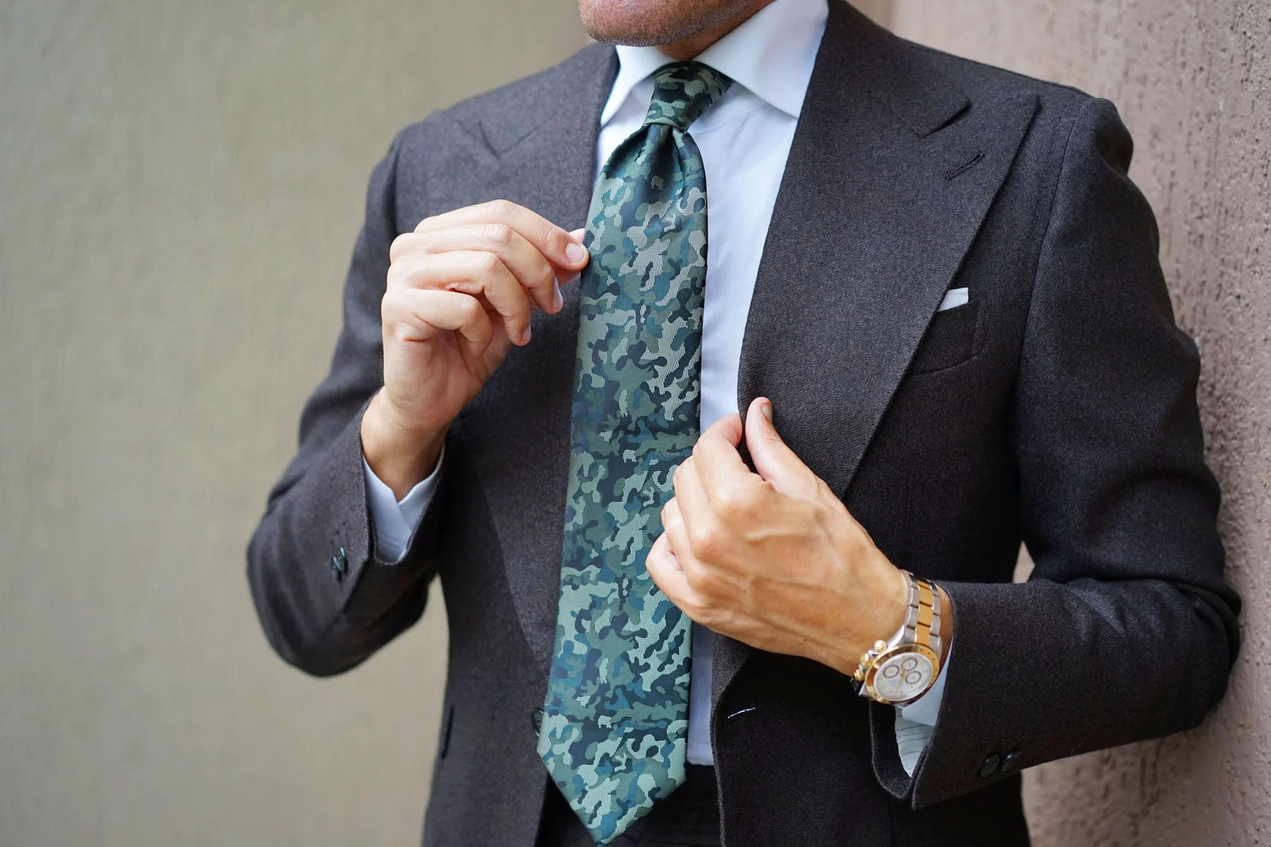 Camouflage Army Green Tie - Image 7