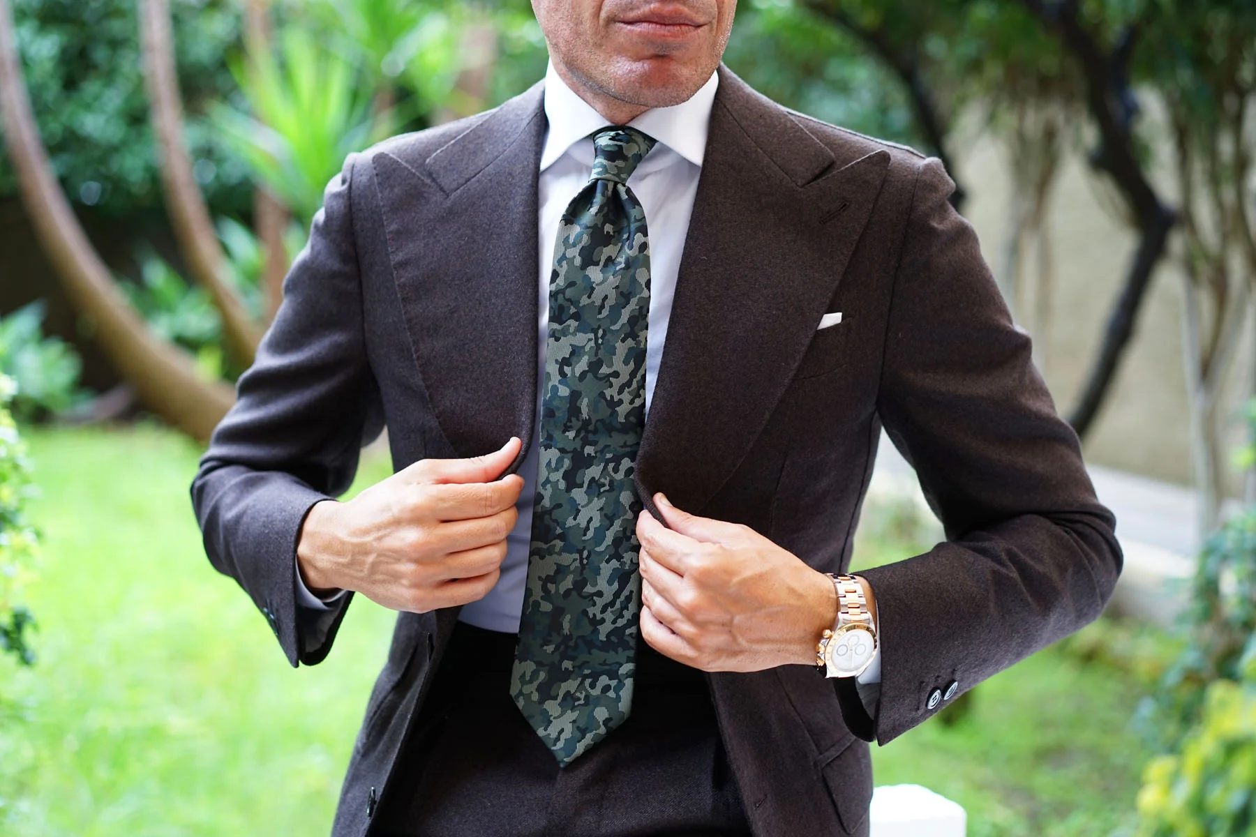 Camouflage Army Green Tie - Image 8