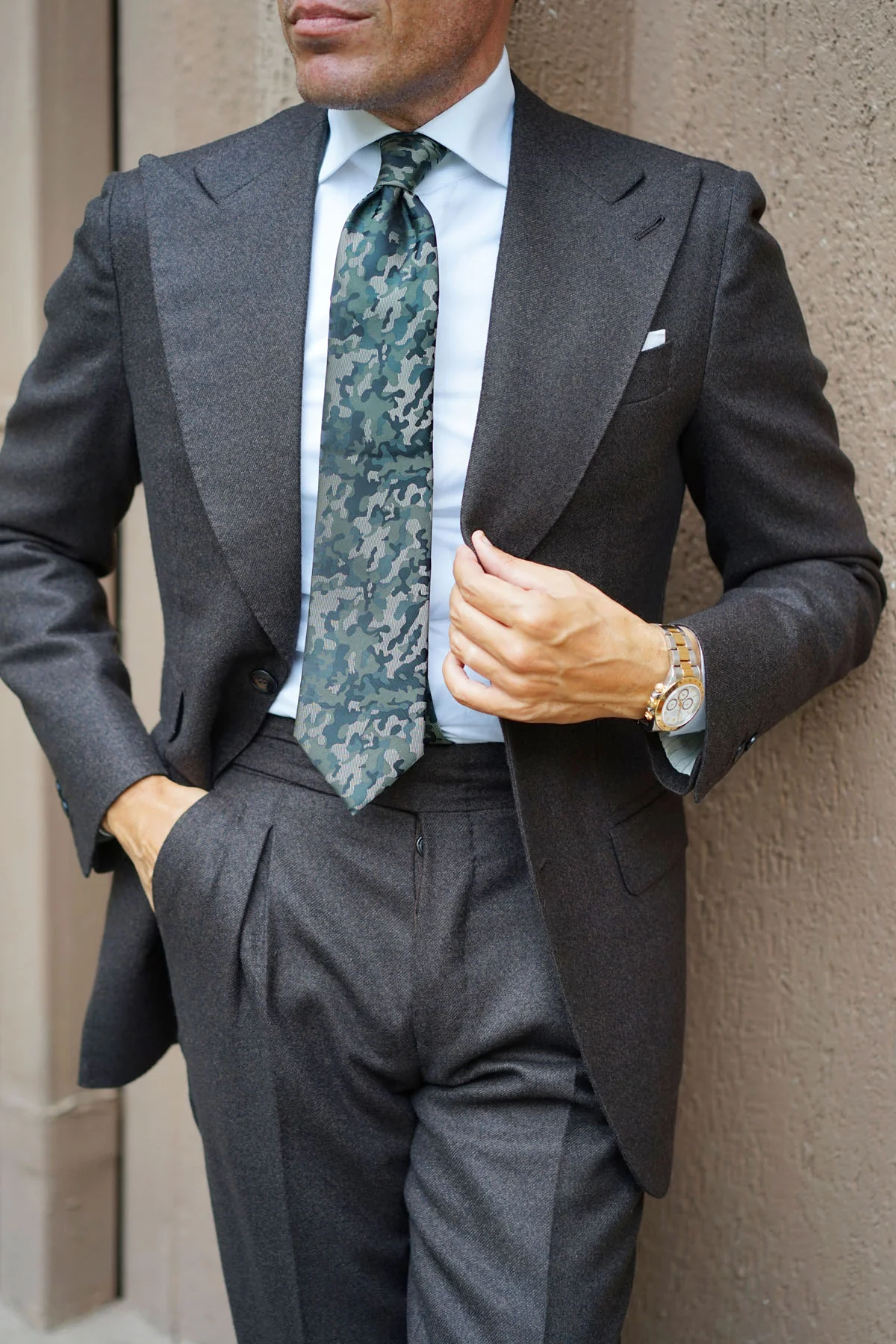 Camouflage Army Green Tie - Image 9