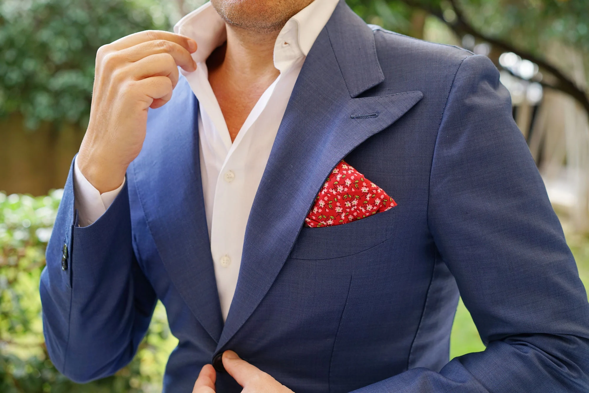 Cano Cristales Scarlet Floral Pocket Square - Image 5