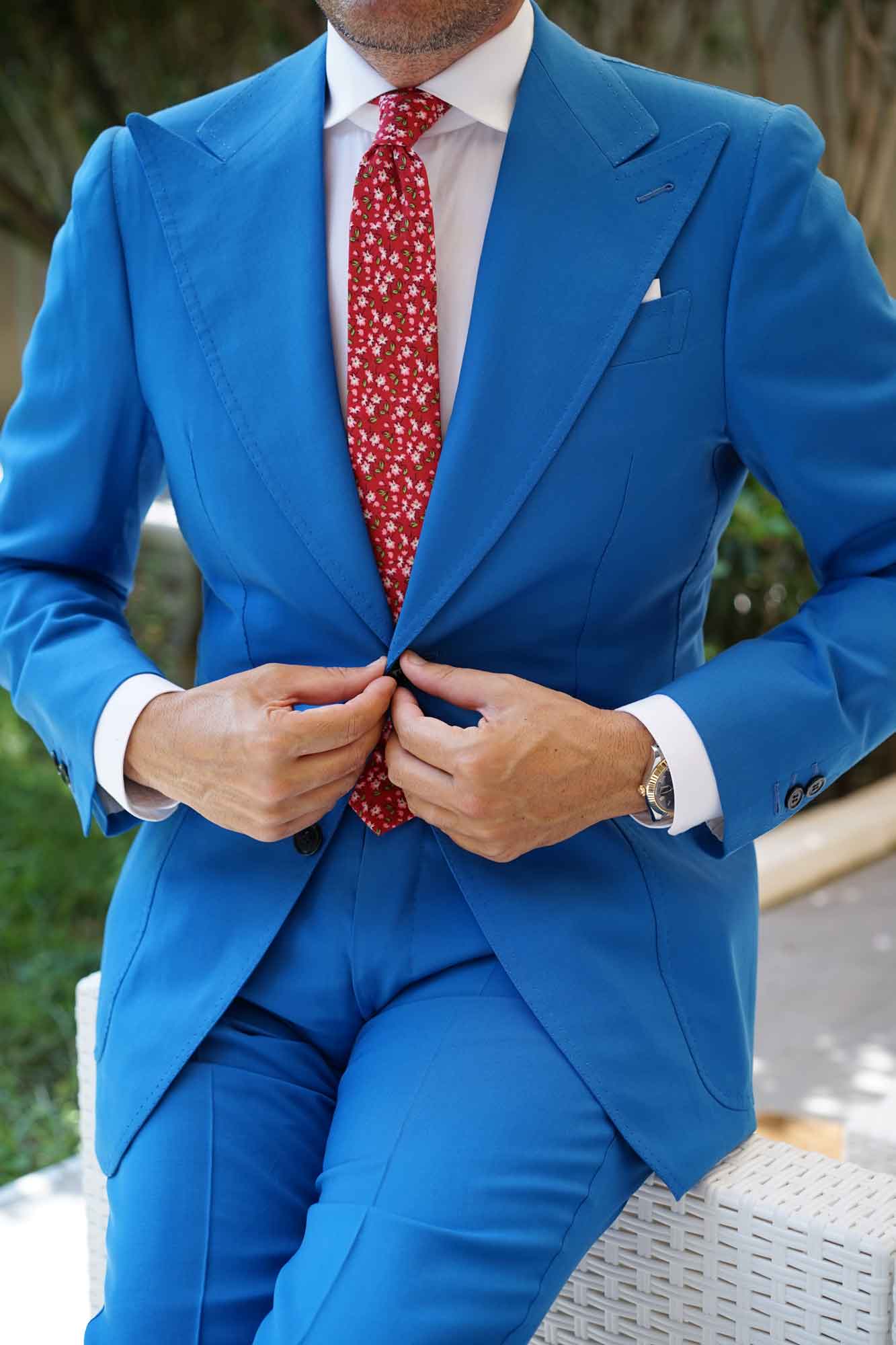 Cano Cristales Scarlet Floral Skinny Tie - Image 10
